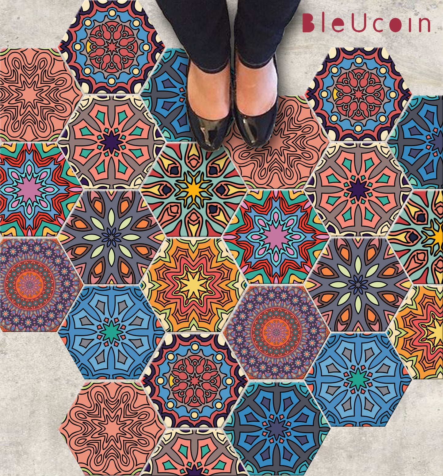Mandala Hexagon Peel & Stick Tile
