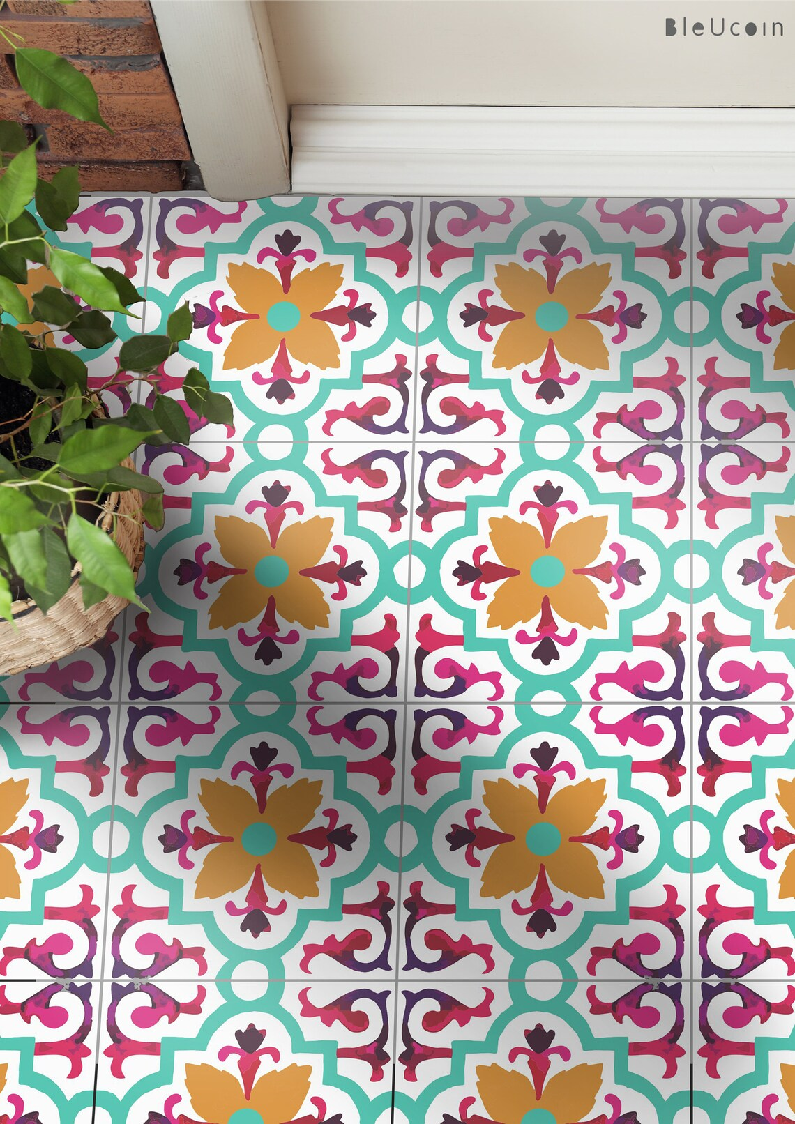 Antwerp Premium Peel and Stick Floor Tile Stickers | Removable, Renter friendly with Anti-Slip finish in sturdy 520 microns