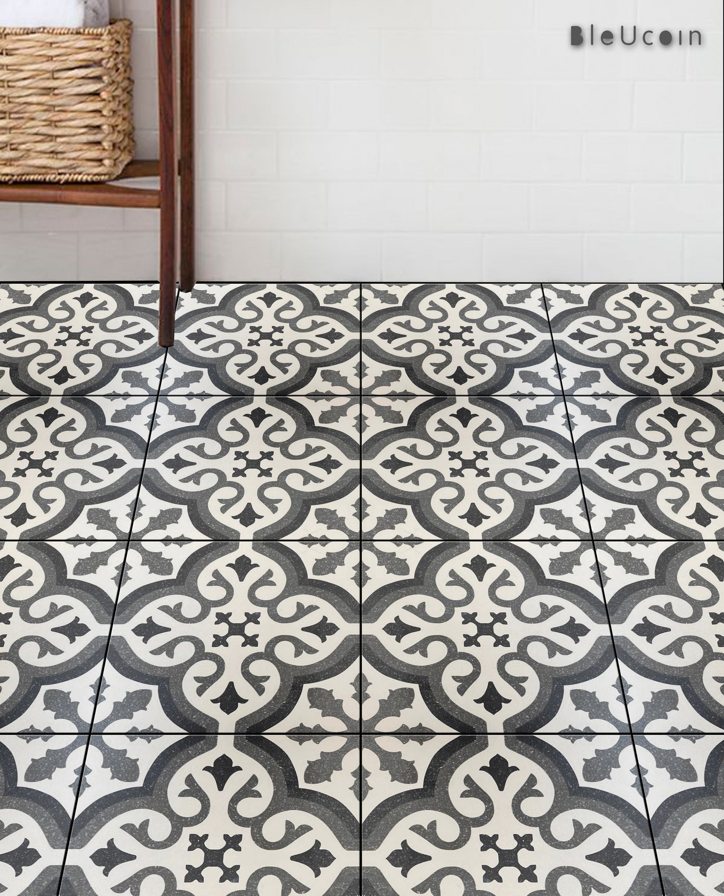 Corby Premium Peel and Stick Floor Tile Stickers | Removable, Renter friendly with Anti-Slip finish in sturdy 520 microns