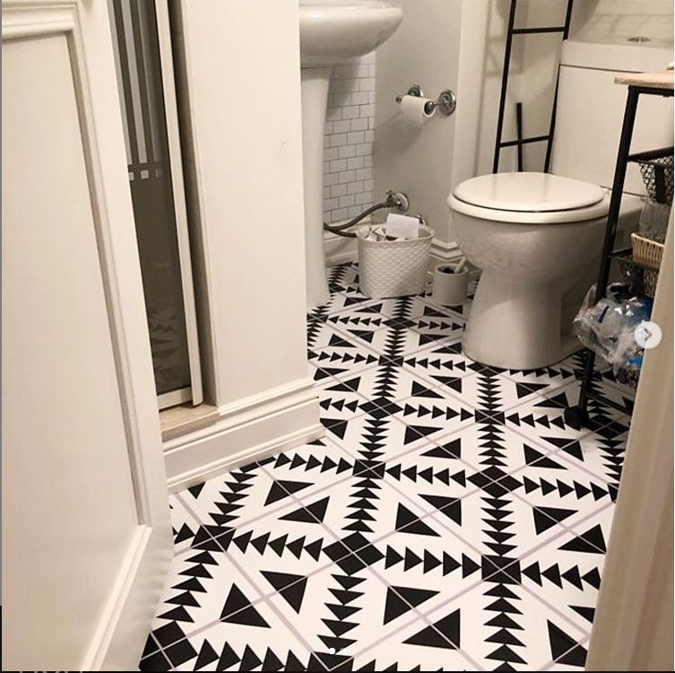 Stockholm Black Premium Peel and Stick Floor Tile Stickers | Removable, Renter friendly with Anti-Slip finish in sturdy 520 microns