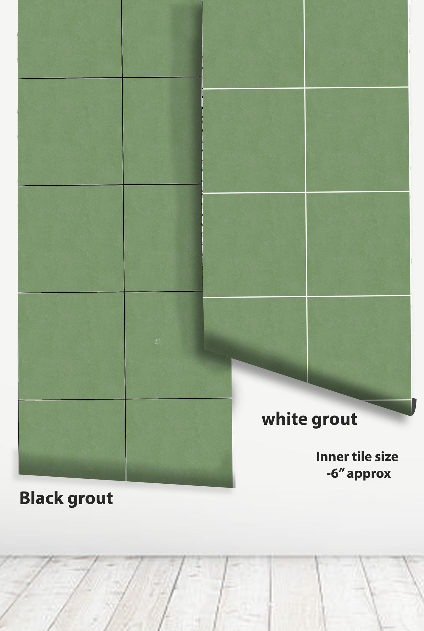 Sage Premium Peel and Stick Floor Tile Stickers | Removable, Renter friendly with Anti-Slip finish in sturdy 520 microns