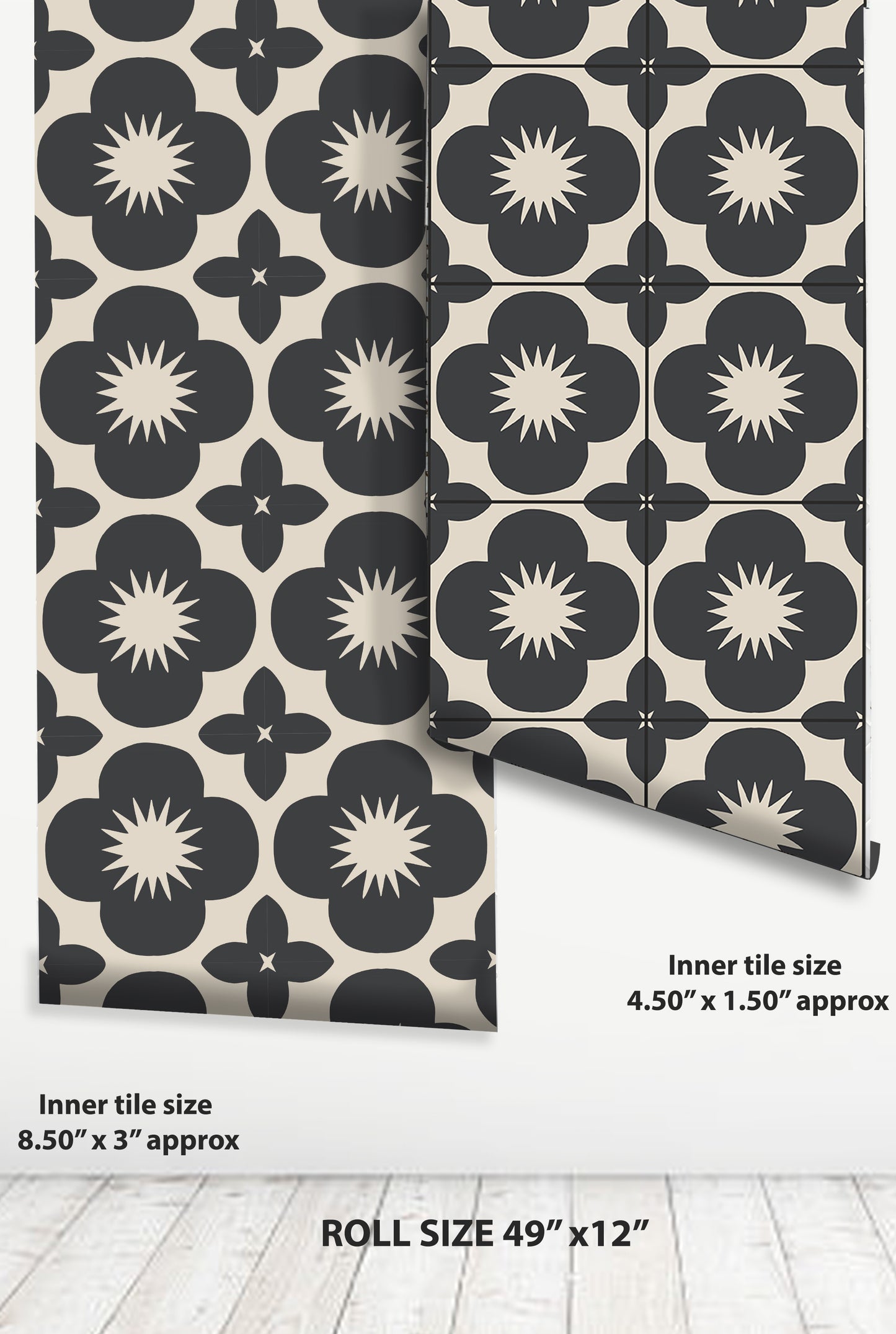 Sakura Premium Peel and Stick Floor Tile Stickers | Removable, Renter friendly with Anti-Slip finish in sturdy 520 microns