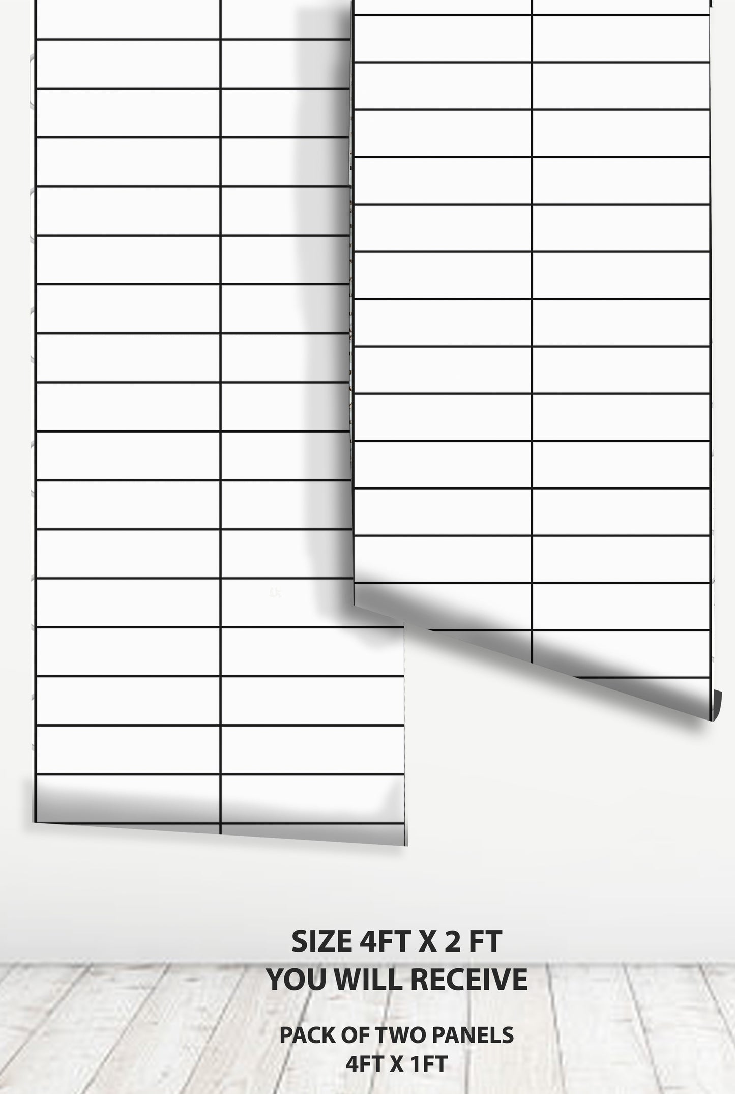 White Solid Linear Peel & Stick Tile