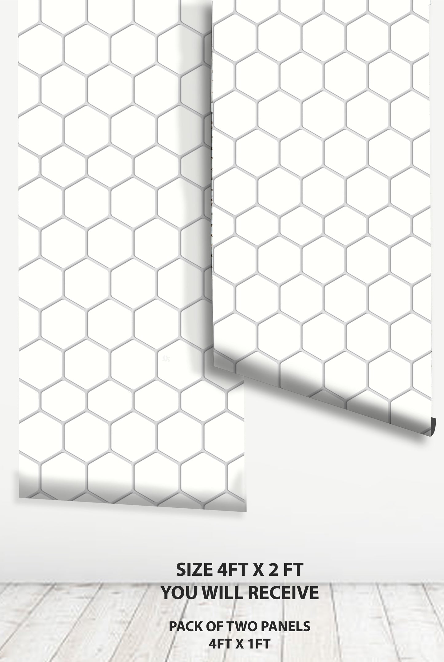 Iwaki Ivory Hexagon Peel & Stick Tile