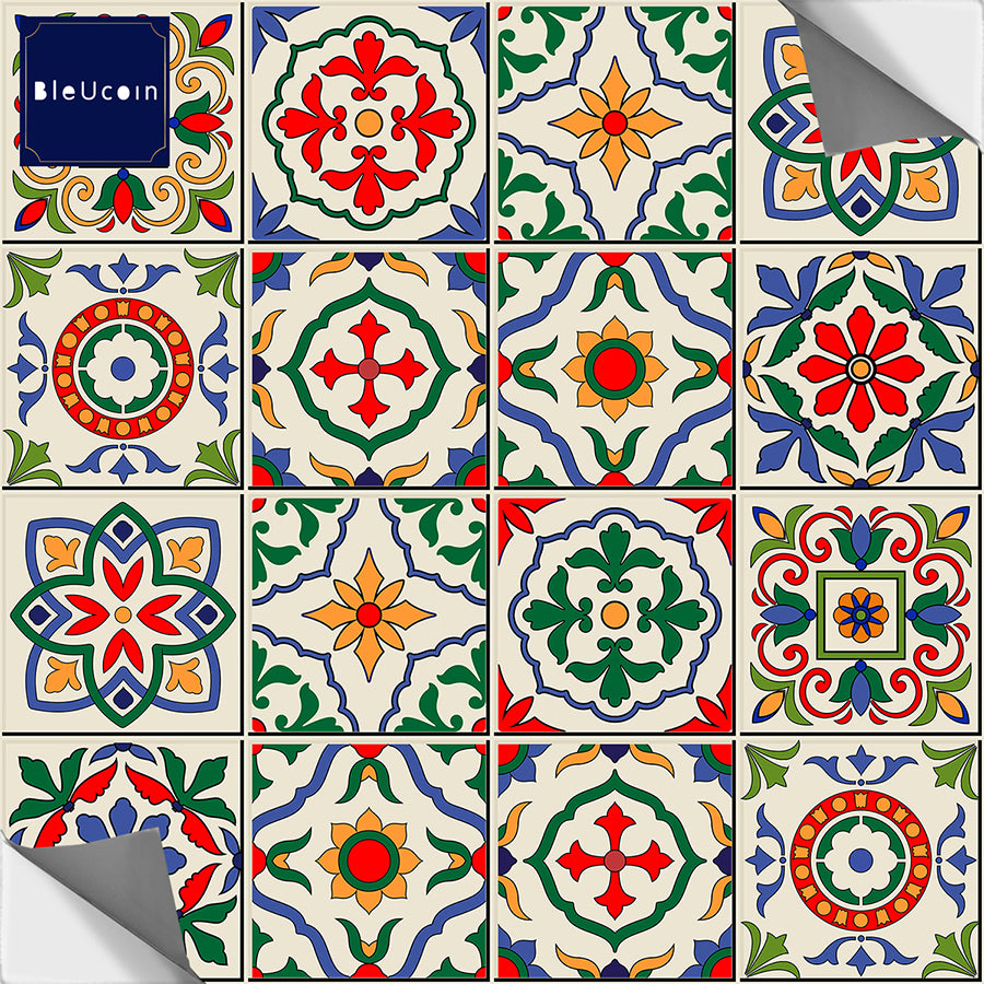 Santorini Premium Peel and Stick Floor Tile Stickers | Removable, Renter friendly with Anti-Slip finish in sturdy 520 microns