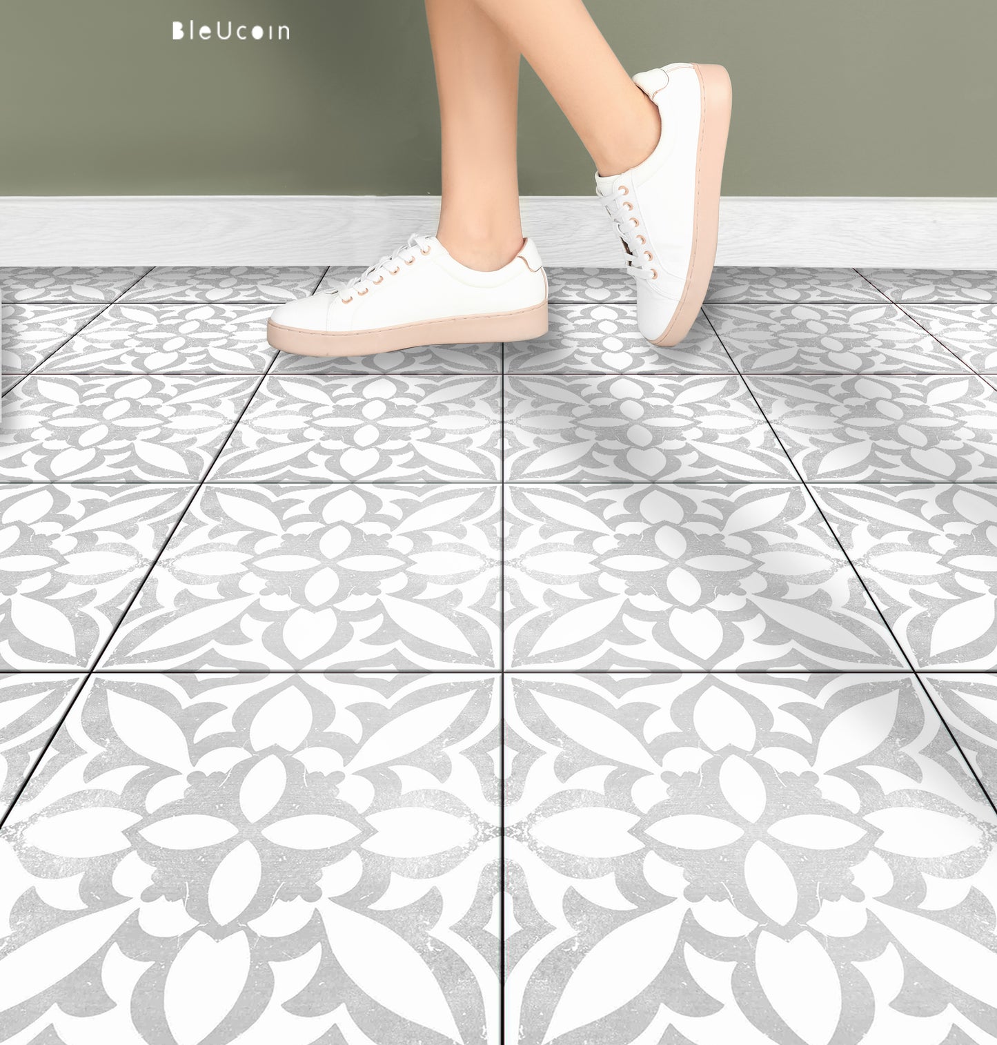 Vancouver Premium Peel and Stick Floor Tile Stickers | Removable, Renter friendly with Anti-Slip finish in sturdy 520 microns