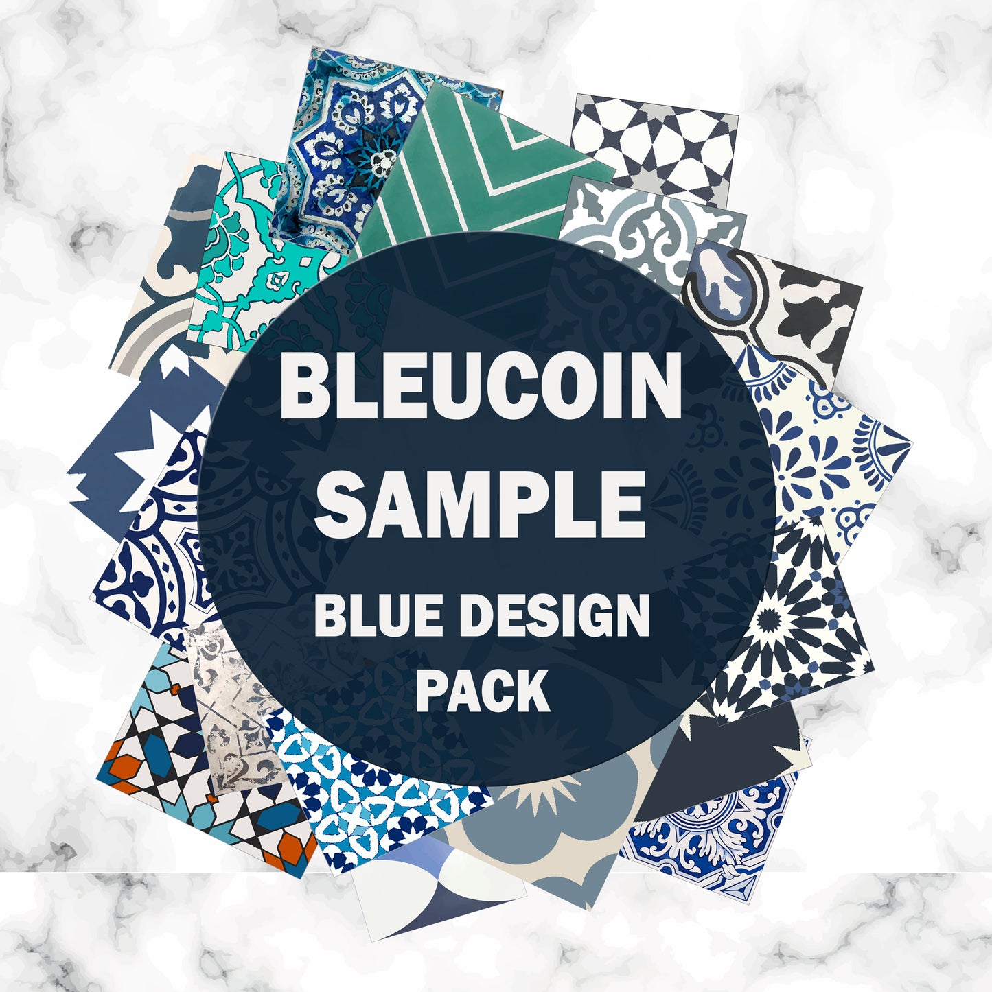 Sample Pack for Blue Design Peel & Stick Tile for Backsplash & Floor