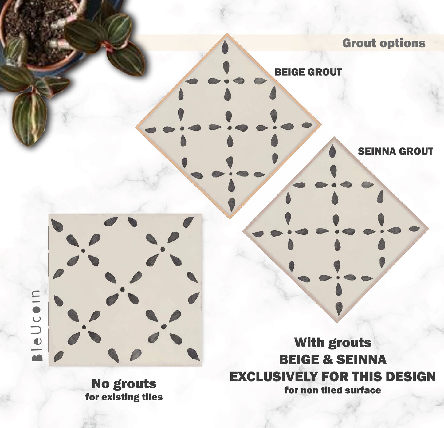 Yokohama Premium Peel and Stick Floor Tile Stickers | Removable, Renter friendly with Anti-Slip finish in sturdy 520 microns
