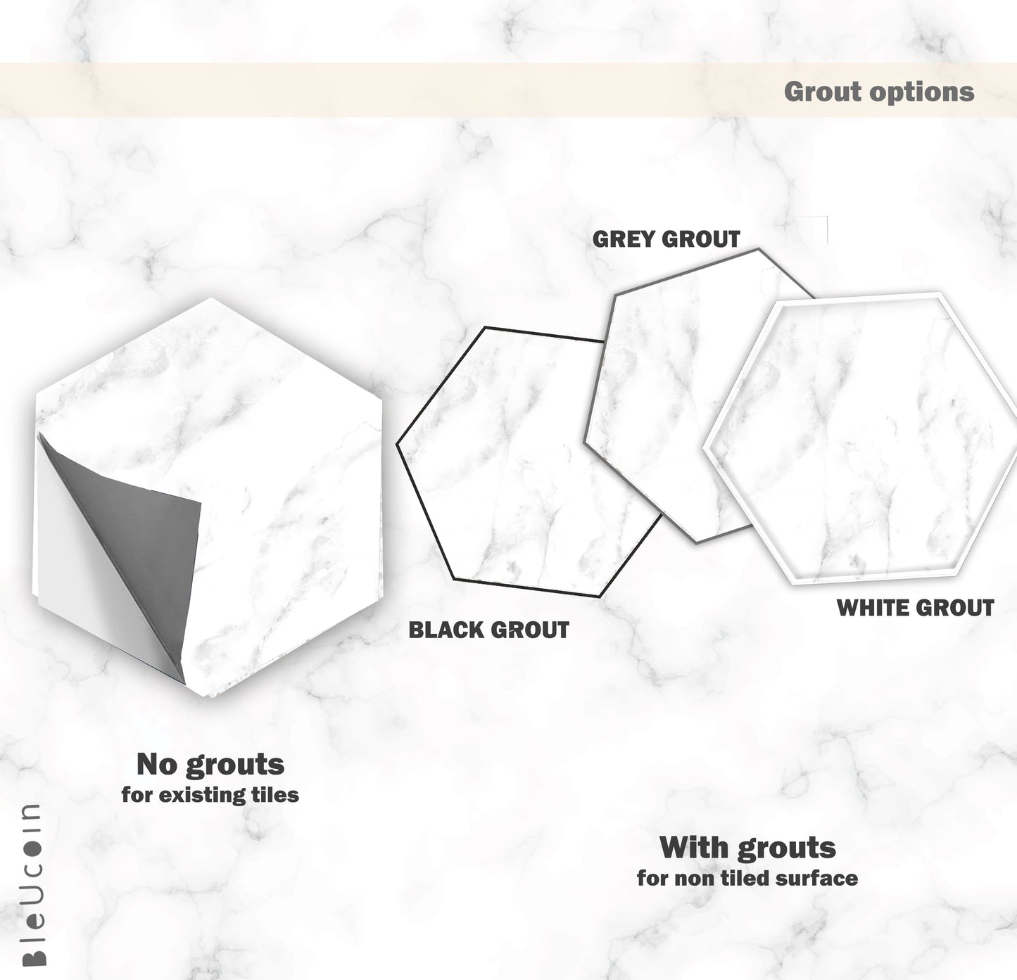 Hexagon Marble Peel & Stick Tile Decal