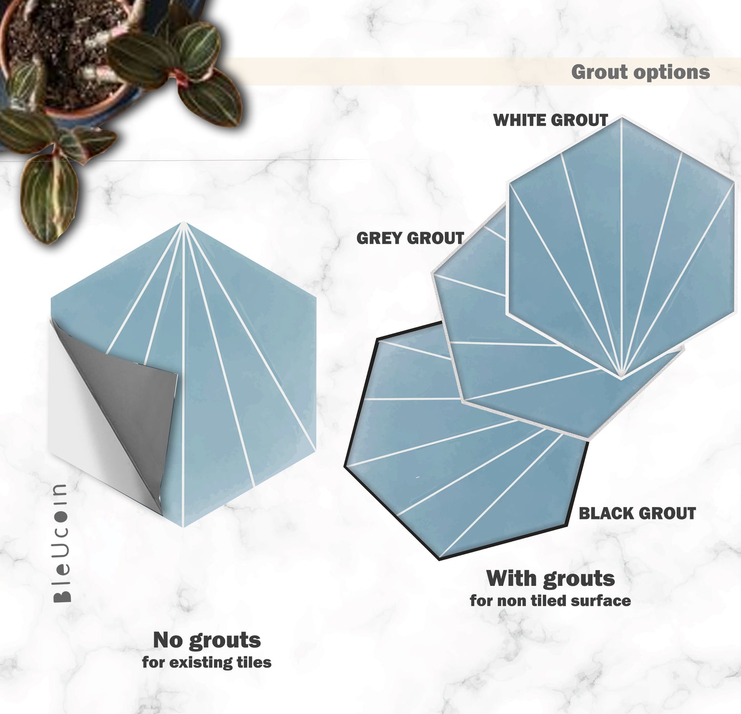 Kobe Sky Hexagon Peel & Stick Tile Decal