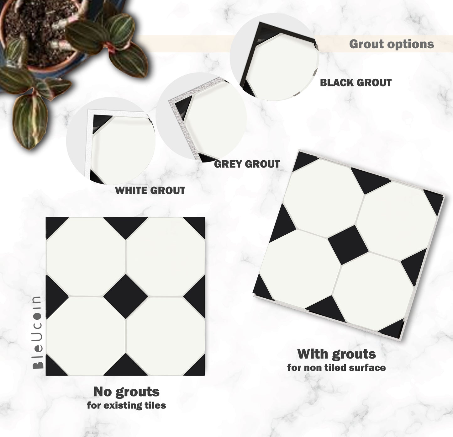 Warsaw Premium Peel and Stick Floor Tile Stickers | Removable, Renter friendly with Anti-Slip finish in sturdy 520 microns