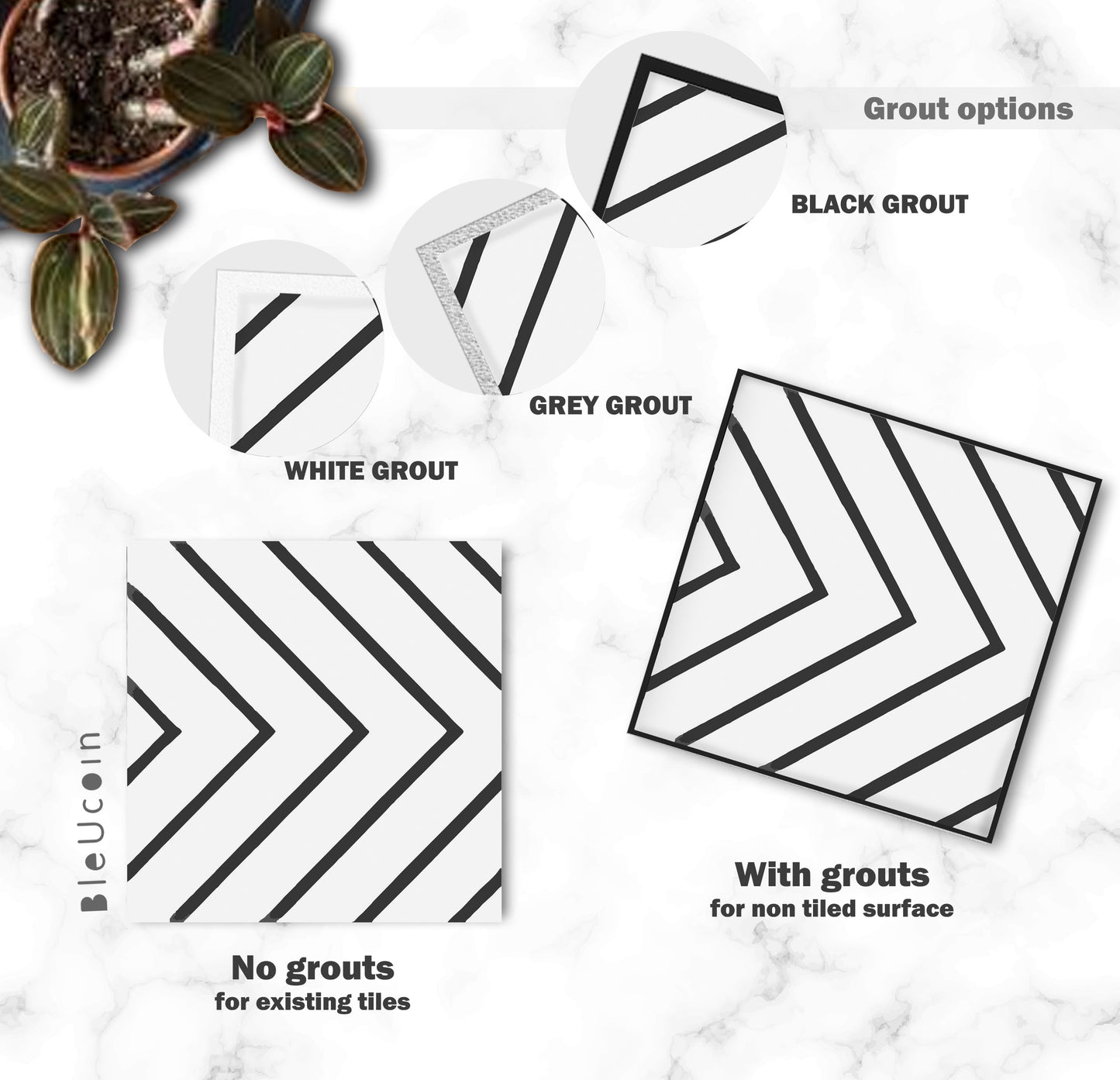 Athens Premium Peel and Stick Floor Tile Stickers | Removable, Renter friendly with Anti-Slip finish in sturdy 520 microns