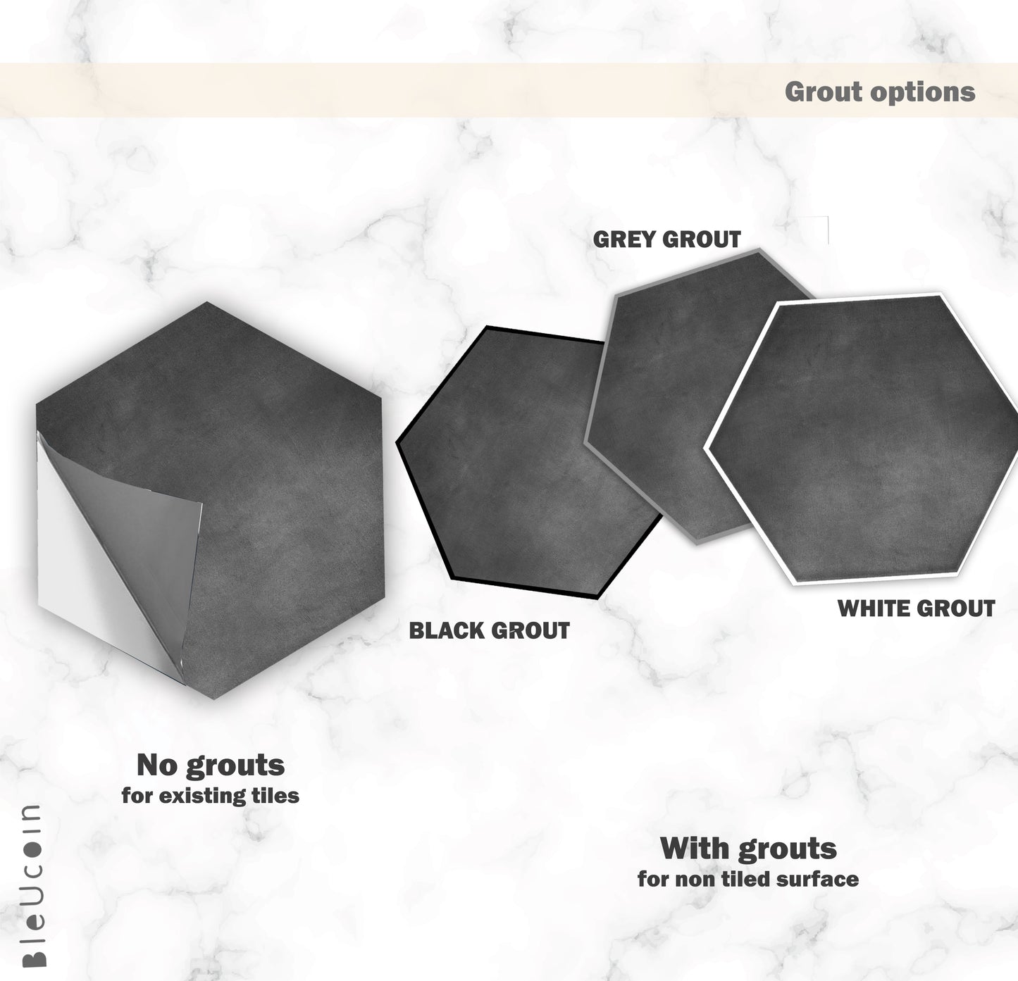 Hexagon Charcoal Peel & Stick Tile Decal
