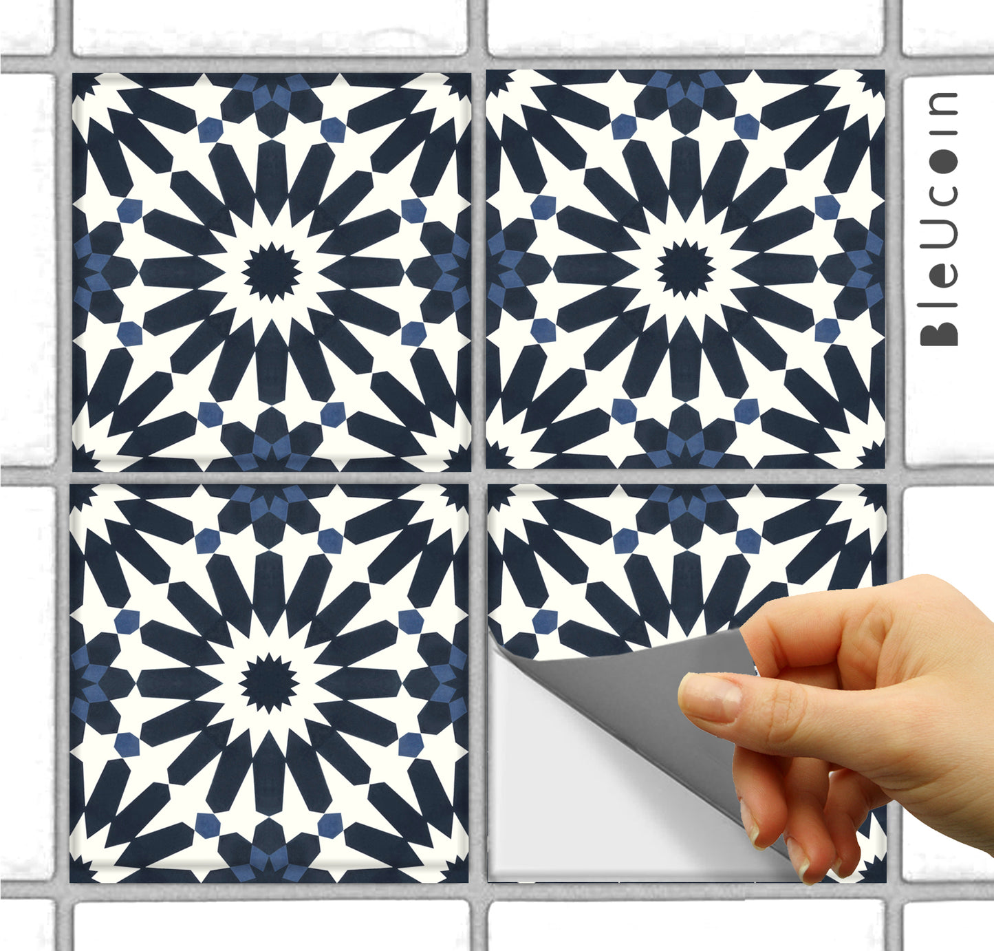 Tiznit Premium Peel and Stick Floor Tile Stickers | Removable, Renter friendly with Anti-Slip finish in sturdy 520 microns