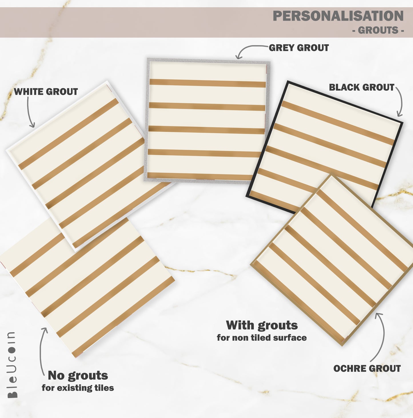 Subway Stripe Tan Premium Peel and Stick Floor Tile Stickers | Removable, Renter friendly with Anti-Slip finish in sturdy 520 microns