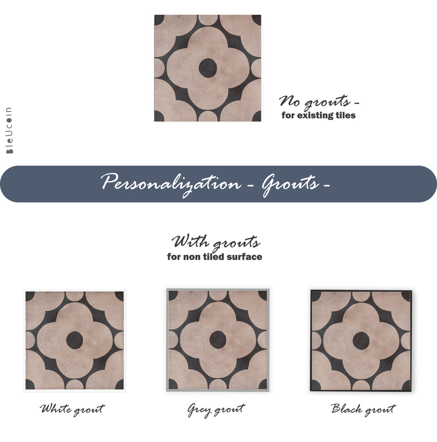 Trani Premium Peel and Stick Floor Tile Stickers | Removable, Renter friendly with Anti-Slip finish in sturdy 520 microns