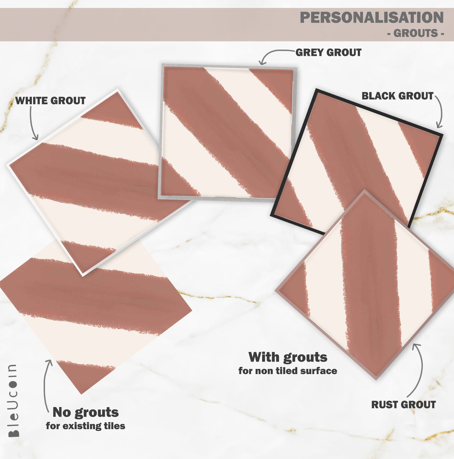 Chittor Rust Premium Peel and Stick Floor Tile Stickers | Removable, Renter friendly with Anti-Slip finish in sturdy 520 microns