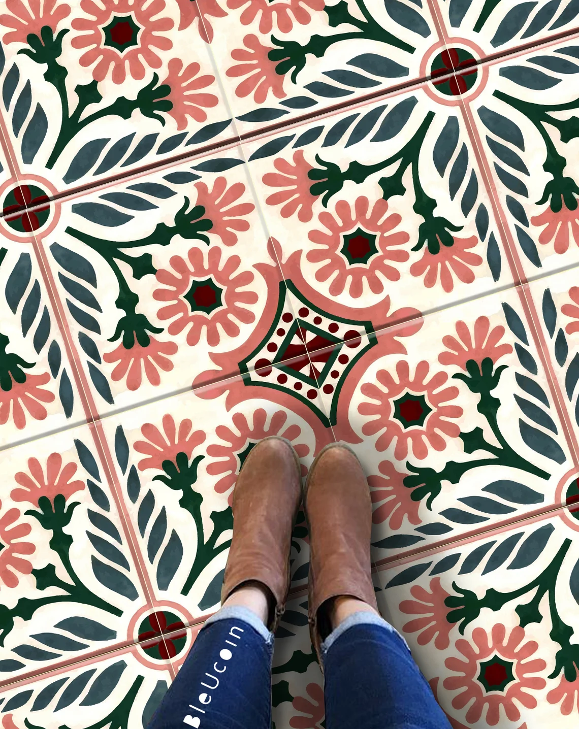 Custom Order for Rawley Scherman - 130 pcs in 12" x 12" - With Grouts - Quarter Scale - Anti Slip Floor Finish