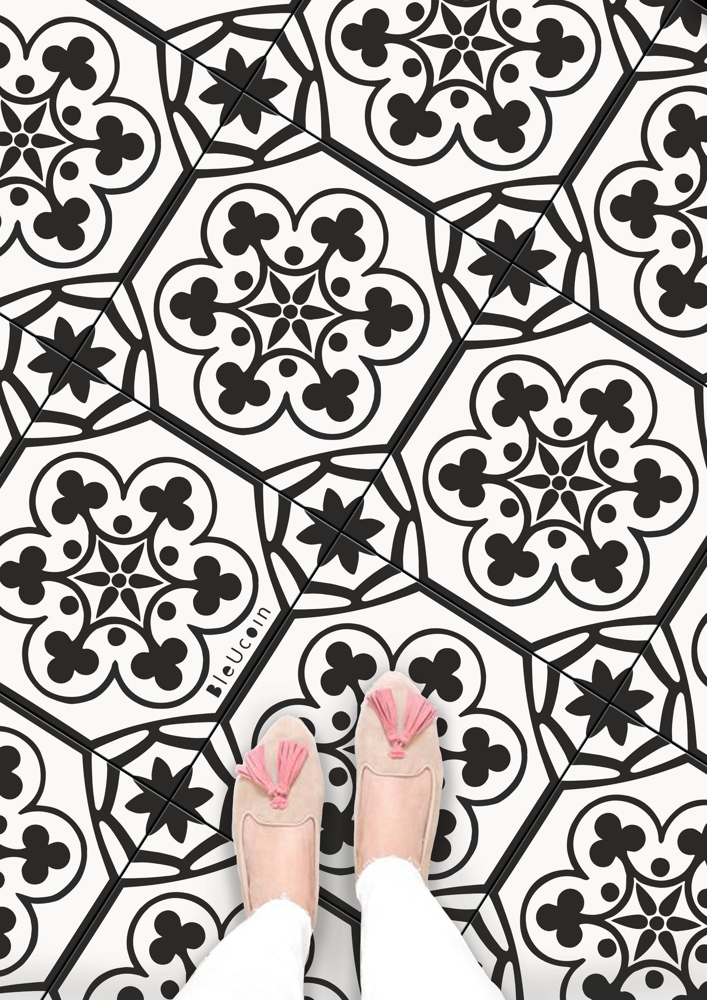 Helsinki Premium Peel and Stick Floor Tile Stickers | Removable, Renter friendly with Anti-Slip finish in sturdy 520 microns
