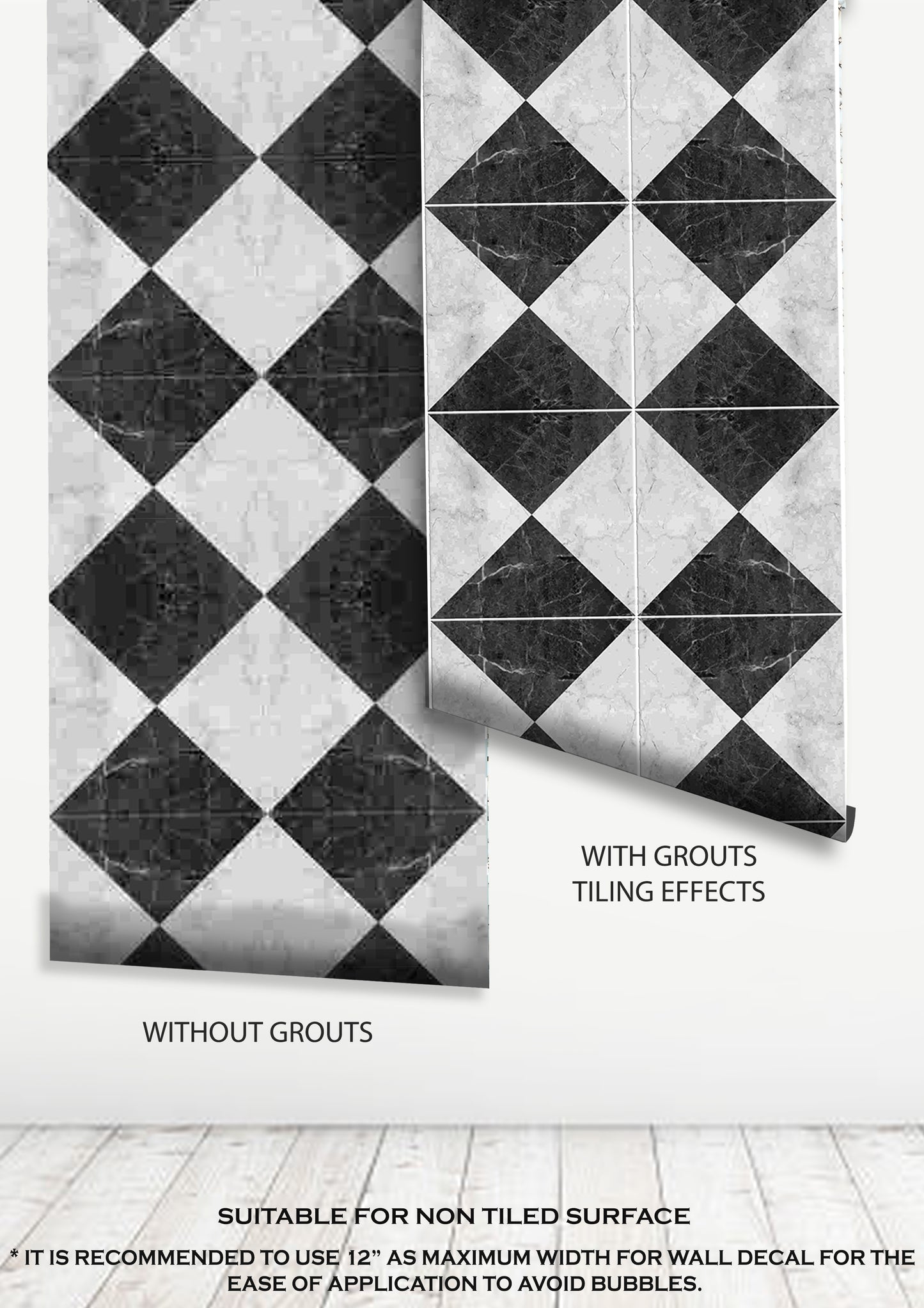 Terrassa Marble Premium Peel and Stick Floor Tile Stickers | Removable, Renter friendly with Anti-Slip finish in sturdy 520 microns