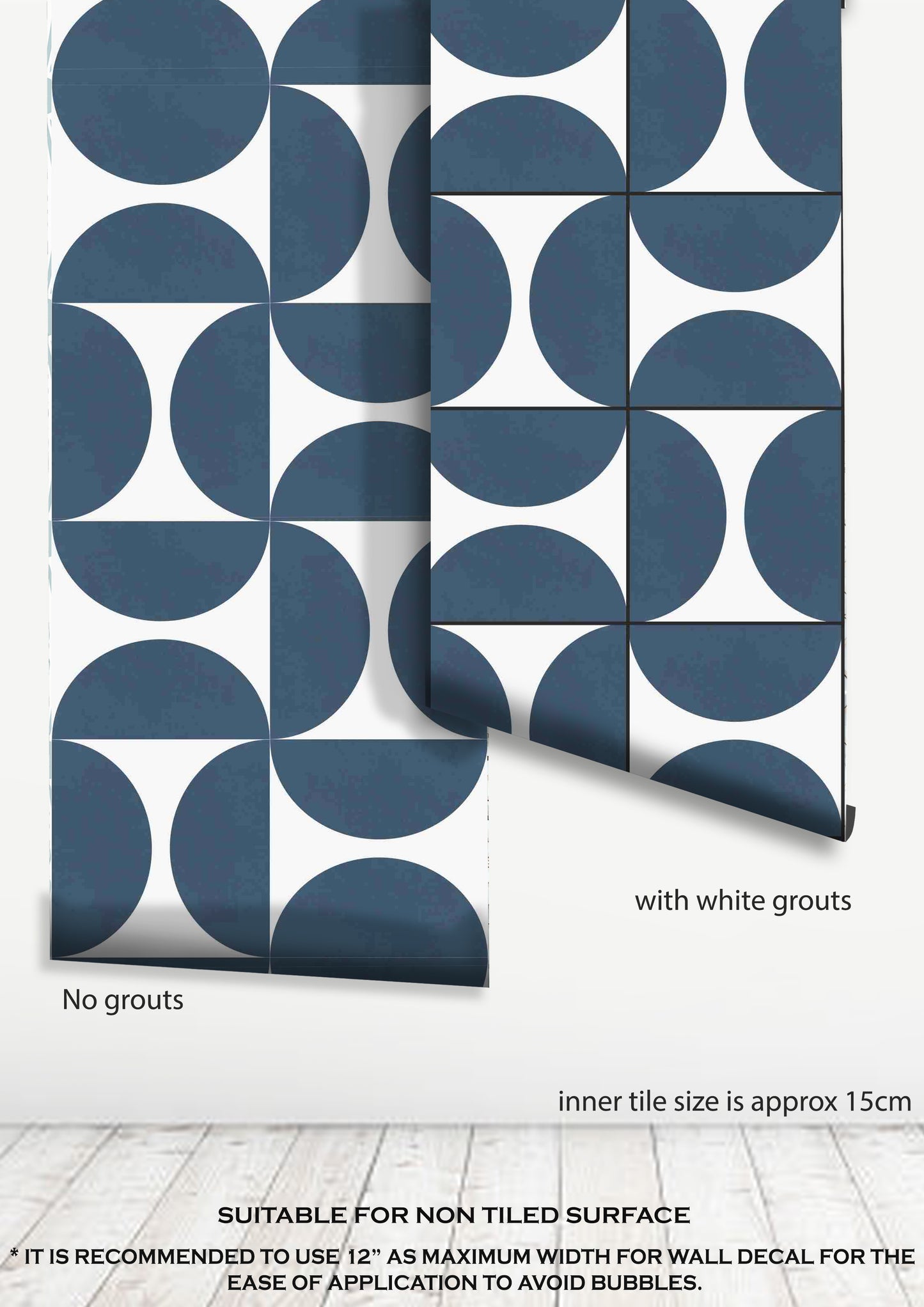 Parma midnight Premium Peel and Stick Floor Tile Stickers | Removable, Renter friendly with Anti-Slip finish in sturdy 520 microns