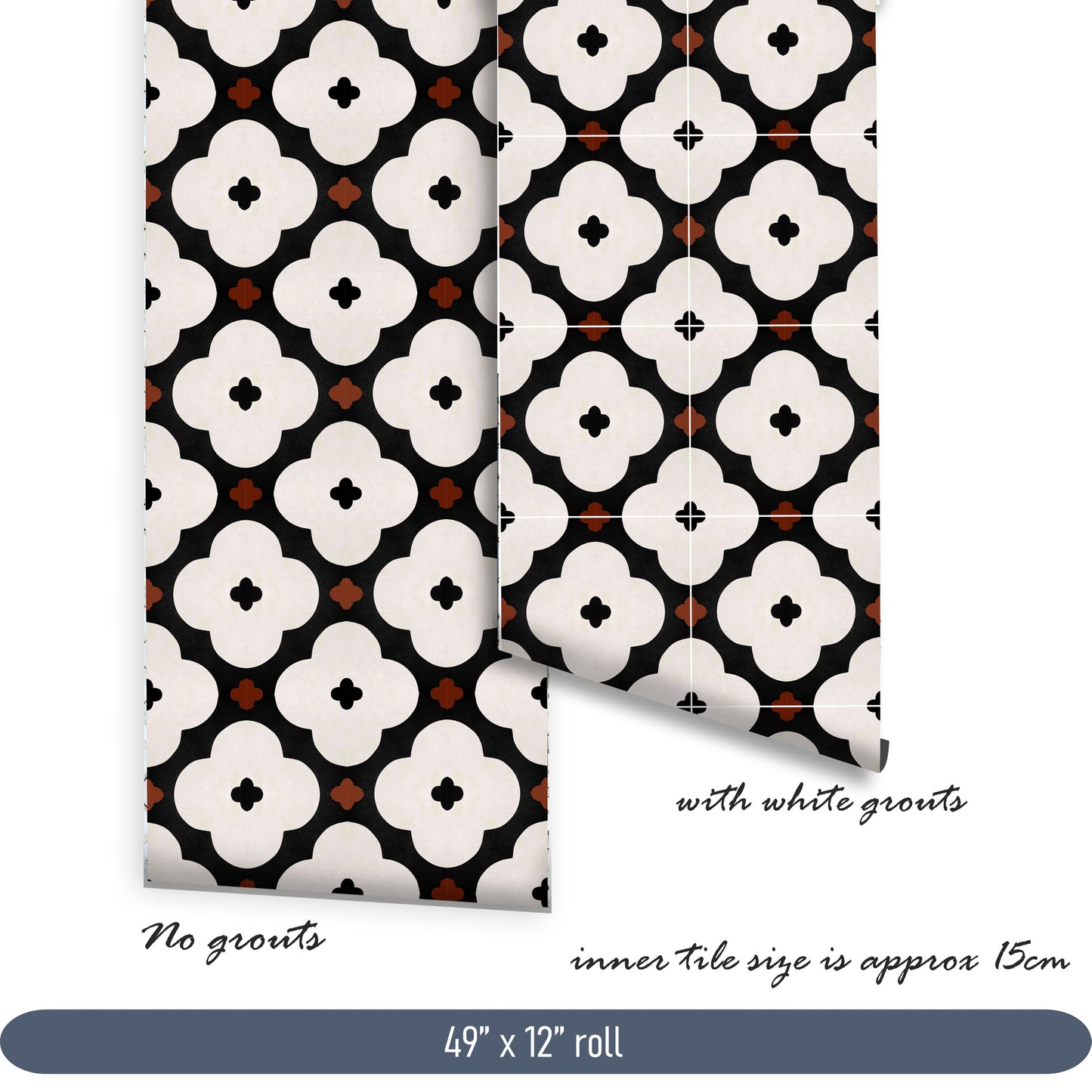 Sakura Hampi Premium Peel and Stick Floor Tile Stickers | Removable, Renter friendly with Anti-Slip finish in sturdy 520 microns