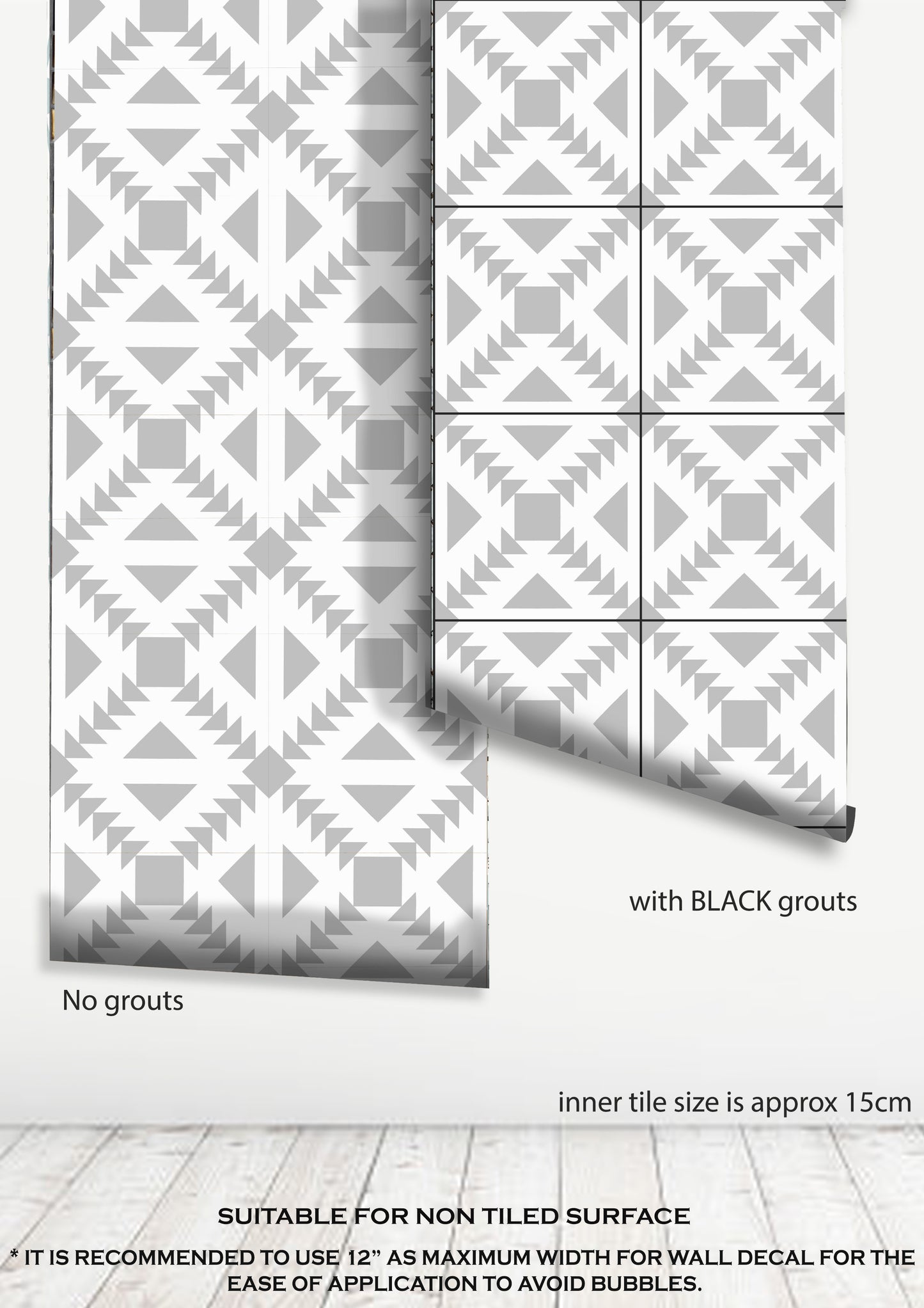 Stockholm Light Premium Peel and Stick Floor Tile Stickers | Removable, Renter friendly with Anti-Slip finish in sturdy 520 microns