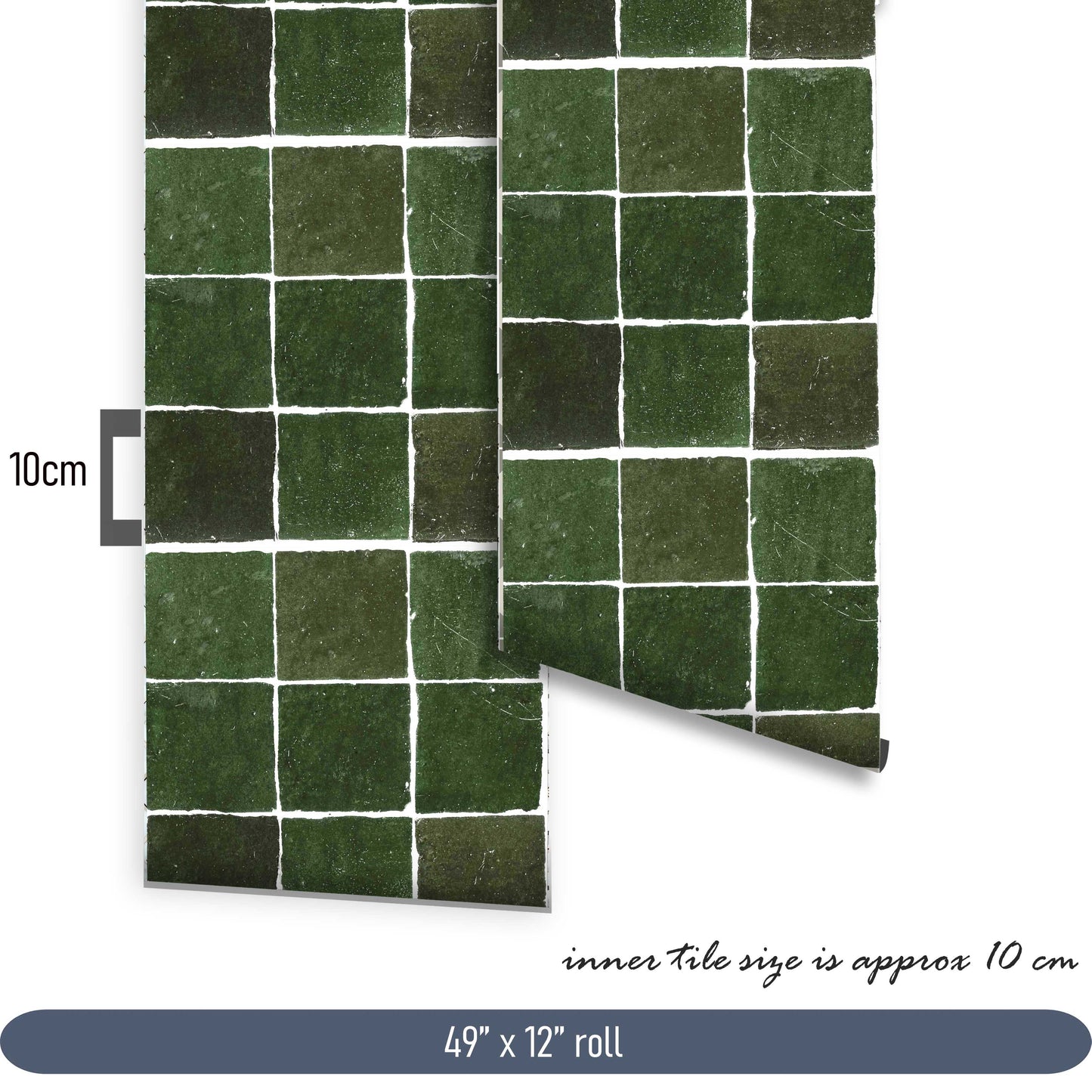 Mizzle Green Premium Peel and Stick Floor Tile Stickers | Removable, Renter friendly with Anti-Slip finish in sturdy 520 microns