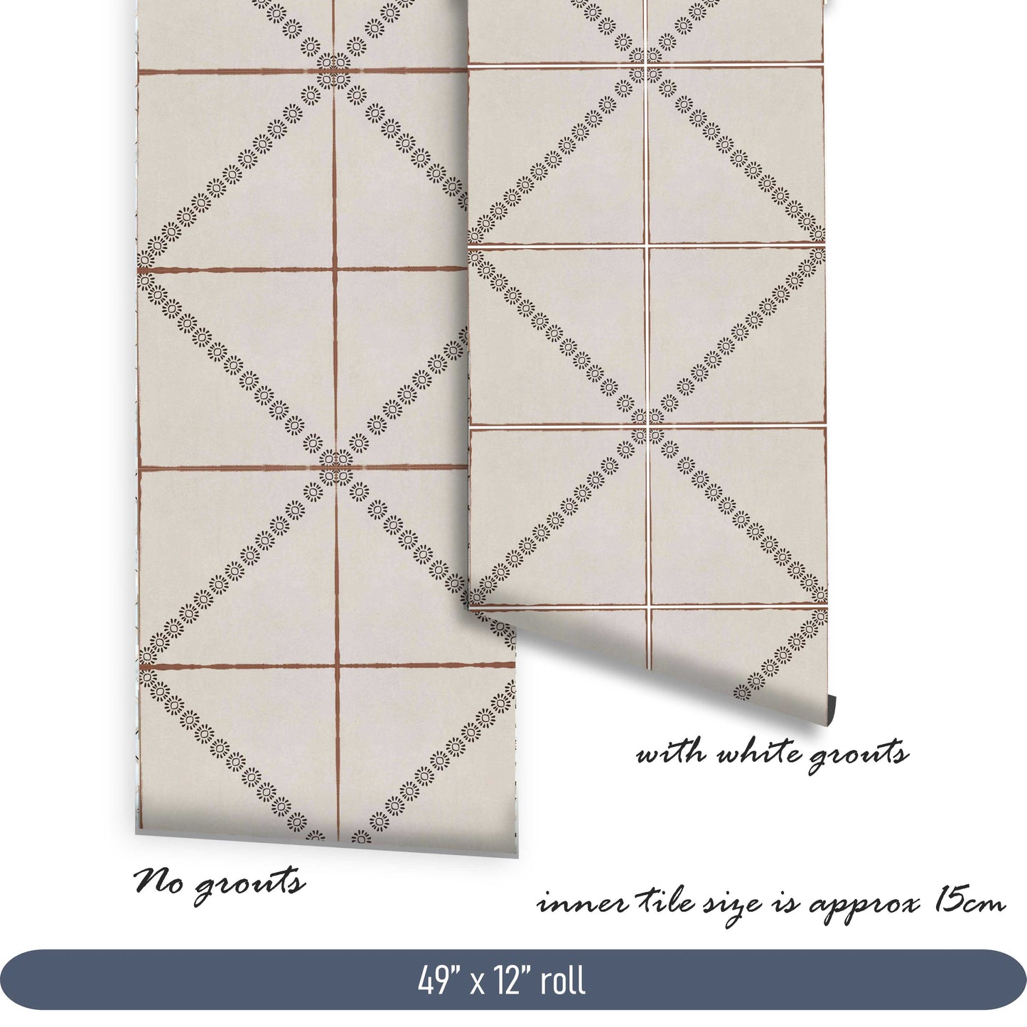 Nottingham Premium Peel and Stick Floor Tile Stickers | Removable, Renter friendly with Anti-Slip finish in sturdy 520 microns