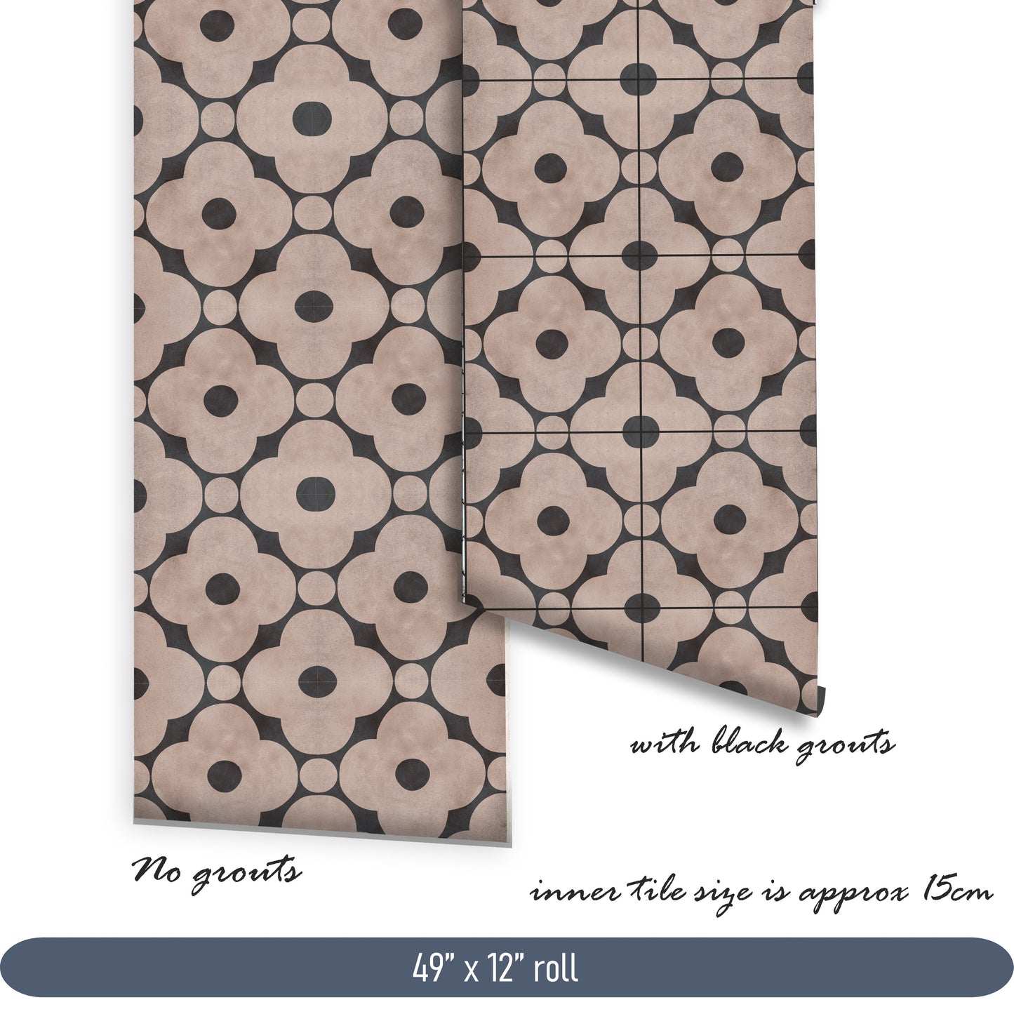 Trani Premium Peel and Stick Floor Tile Stickers | Removable, Renter friendly with Anti-Slip finish in sturdy 520 microns