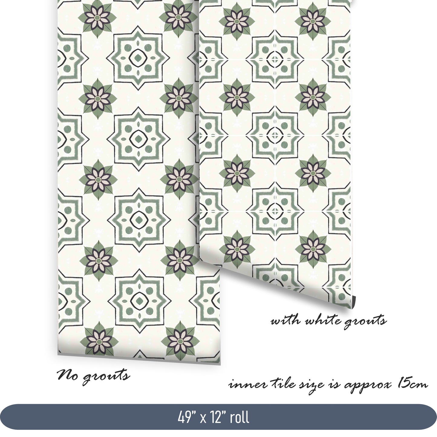 Caponata Premium Peel and Stick Floor Tile Stickers | Removable, Renter friendly with Anti-Slip finish in sturdy 520 microns