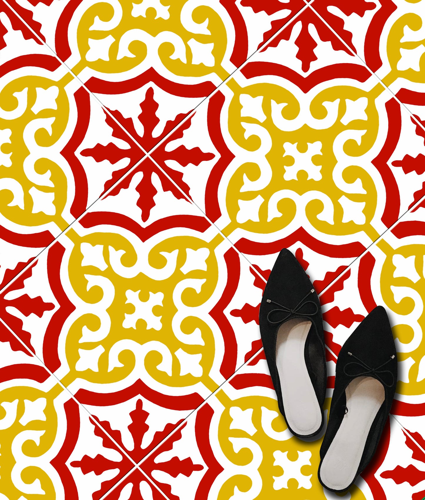 50% DISCOUNT - Canary & Red 12" x 12" - 36 pcs Matte