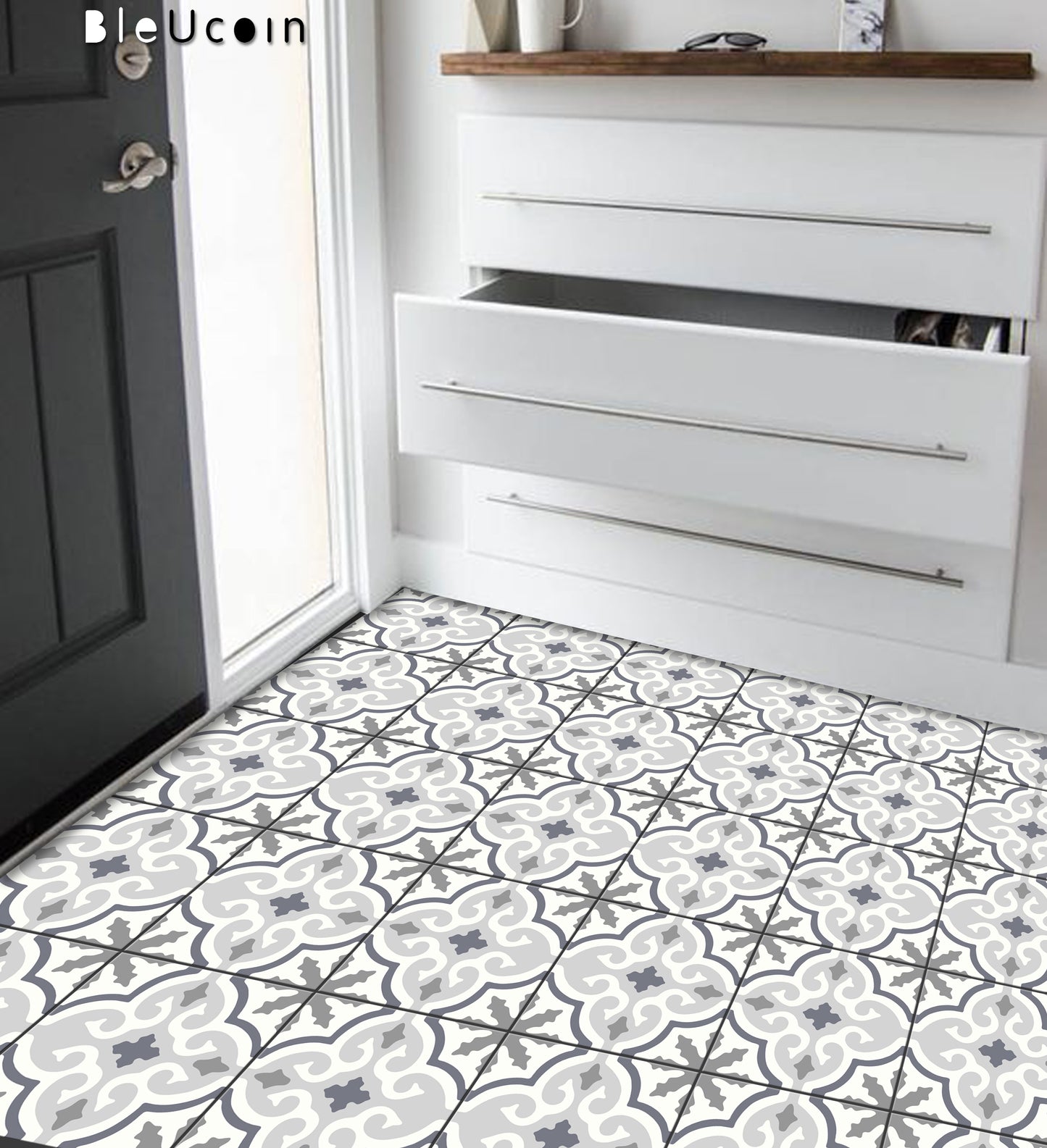Valencia Premium Peel and Stick Floor Tile Stickers | Removable, Renter friendly with Anti-Slip finish in sturdy 520 microns
