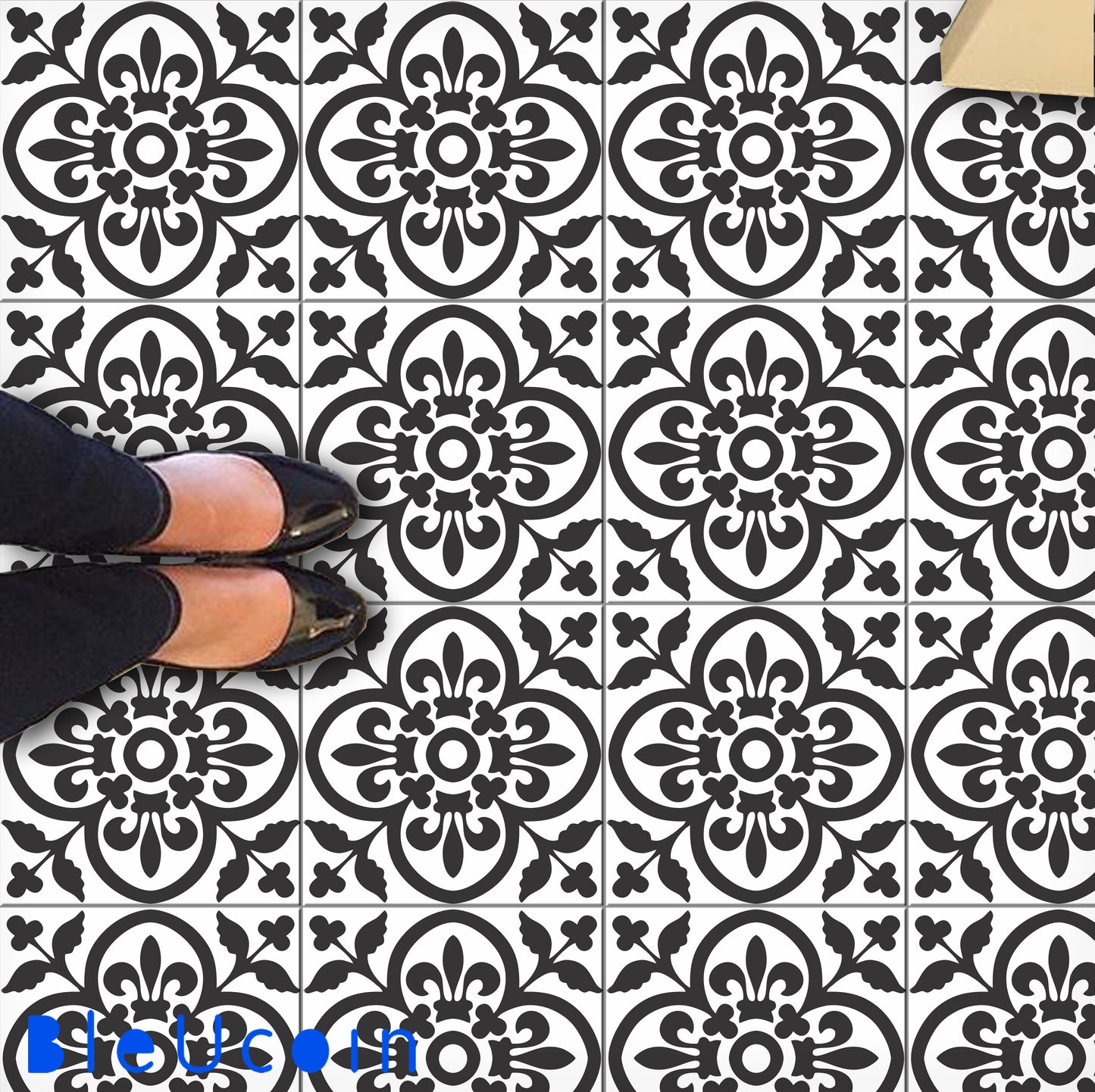 Berkane Premium Peel and Stick Floor Tile Stickers | Removable, Renter friendly with Anti-Slip finish in sturdy 520 microns