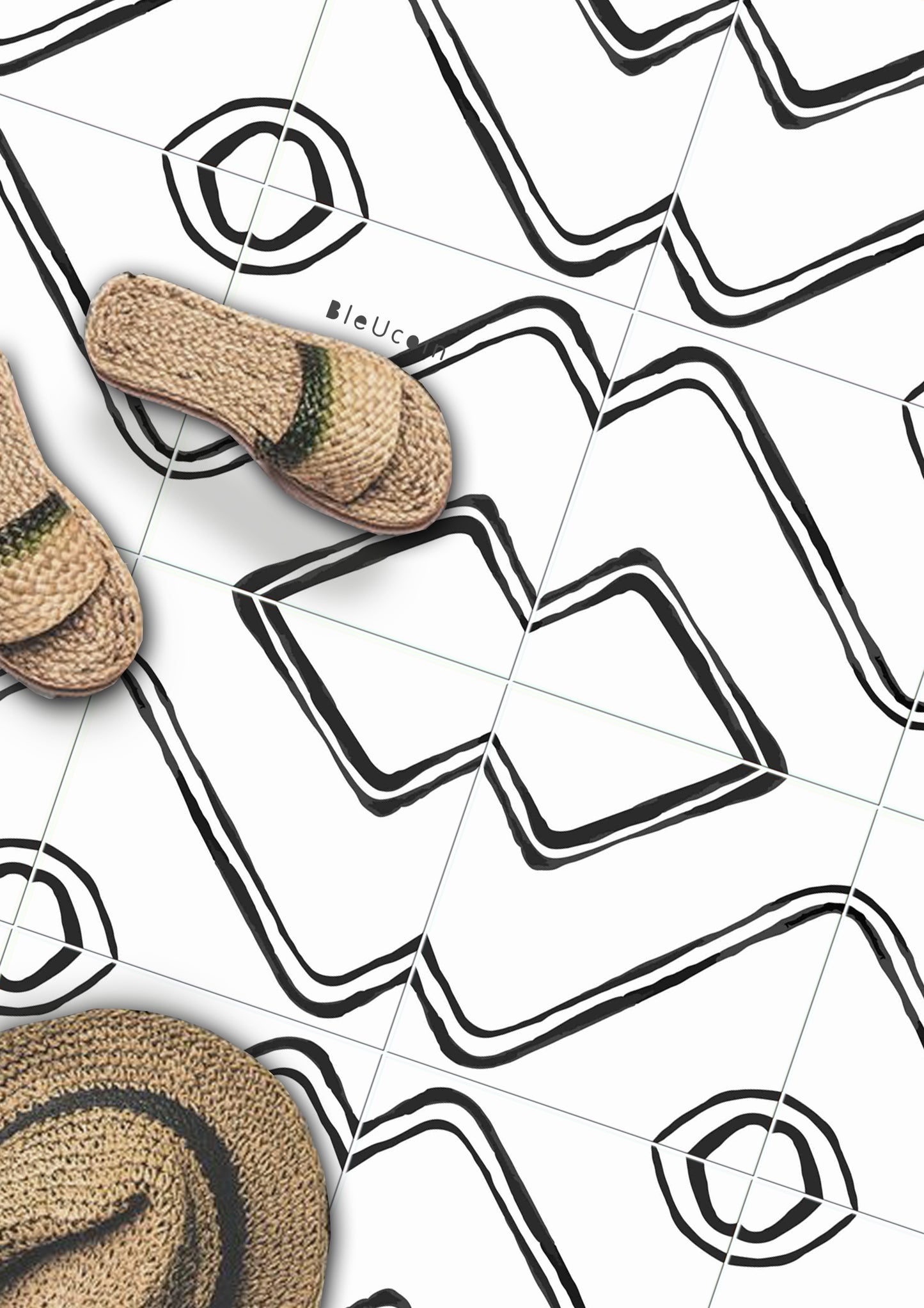 Linear Premium Peel and Stick Floor Tile Stickers | Removable, Renter friendly with Anti-Slip finish in sturdy 520 microns