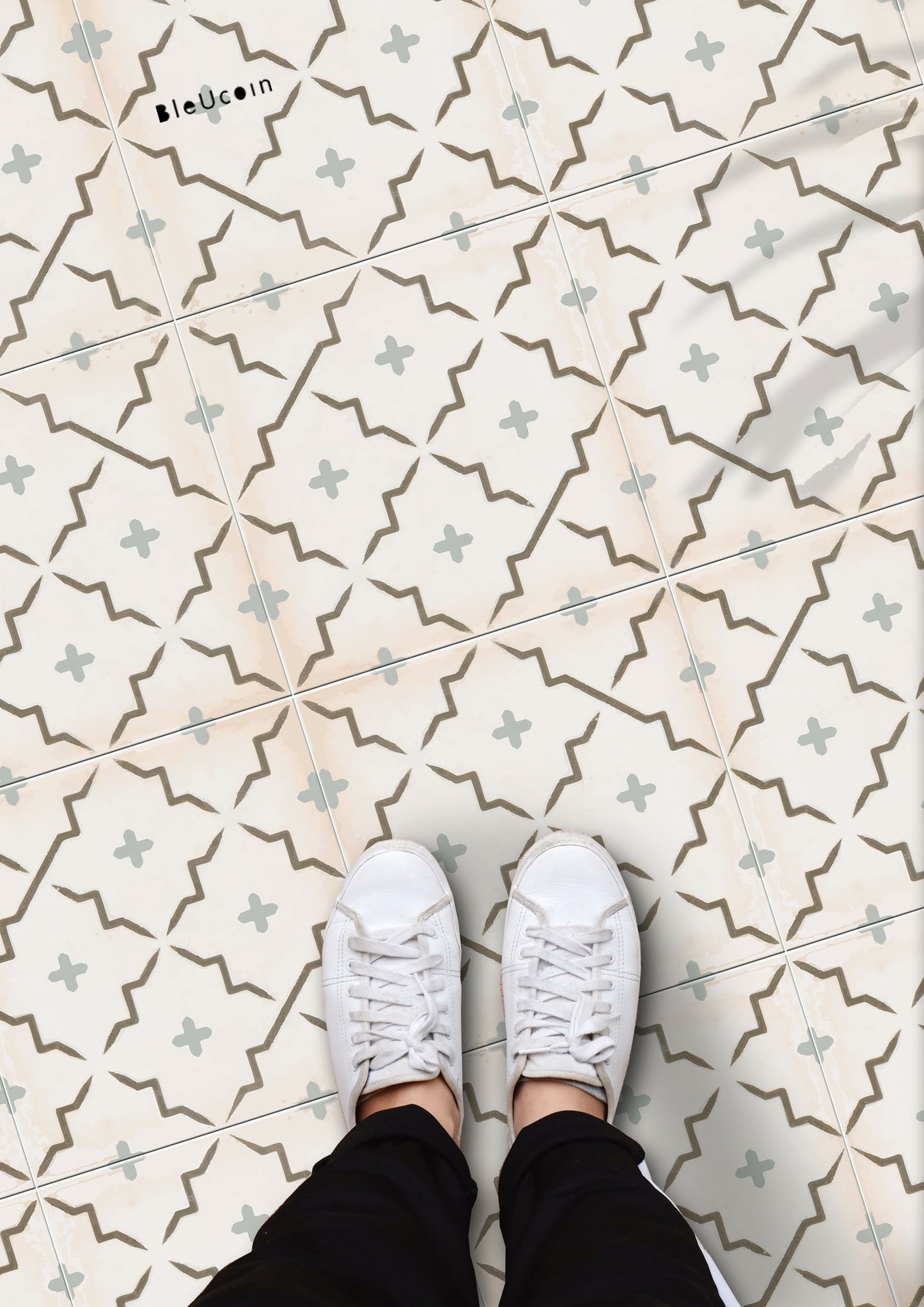 Cannes Premium Peel and Stick Floor Tile Stickers | Removable, Renter friendly with Anti-Slip finish in sturdy 520 microns