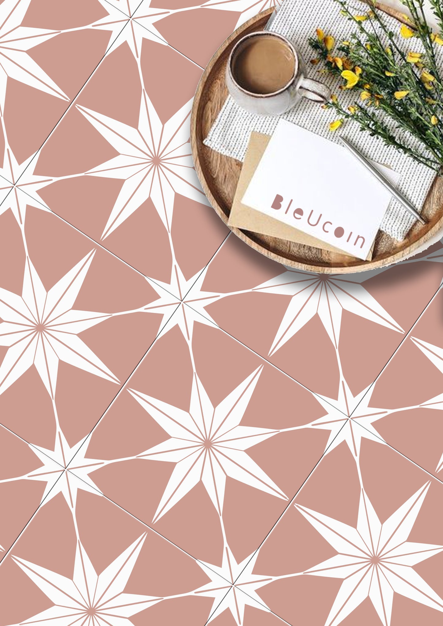 Positano Rosewood Premium Peel and Stick Floor Tile Stickers | Removable, Renter friendly with Anti-Slip finish in sturdy 520 microns