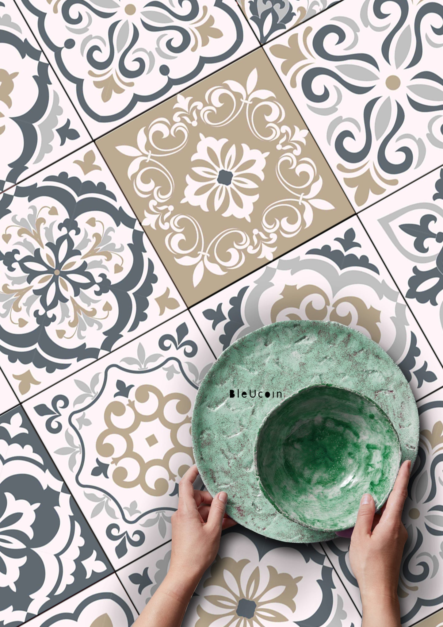 Honolulu Premium Peel and Stick Floor Tile Stickers | Removable, Renter friendly with Anti-Slip finish in sturdy 520 microns