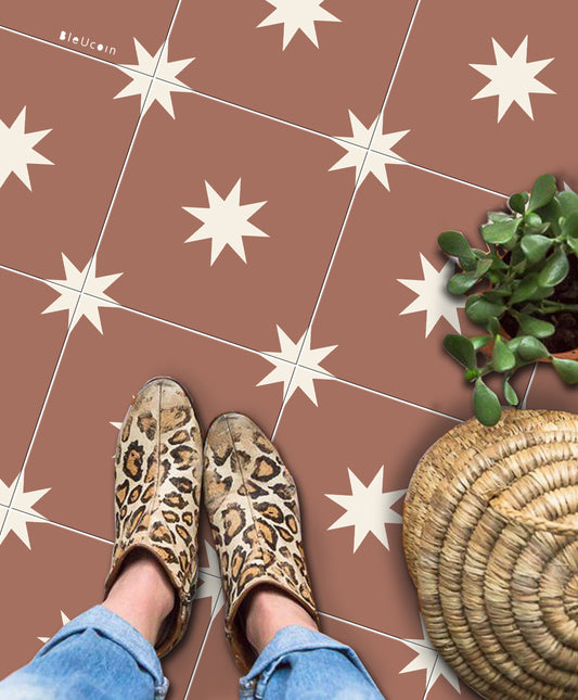 Derby Rust Premium Peel and Stick Floor Tile Stickers | Removable, Renter friendly with Anti-Slip finish in sturdy 520 microns