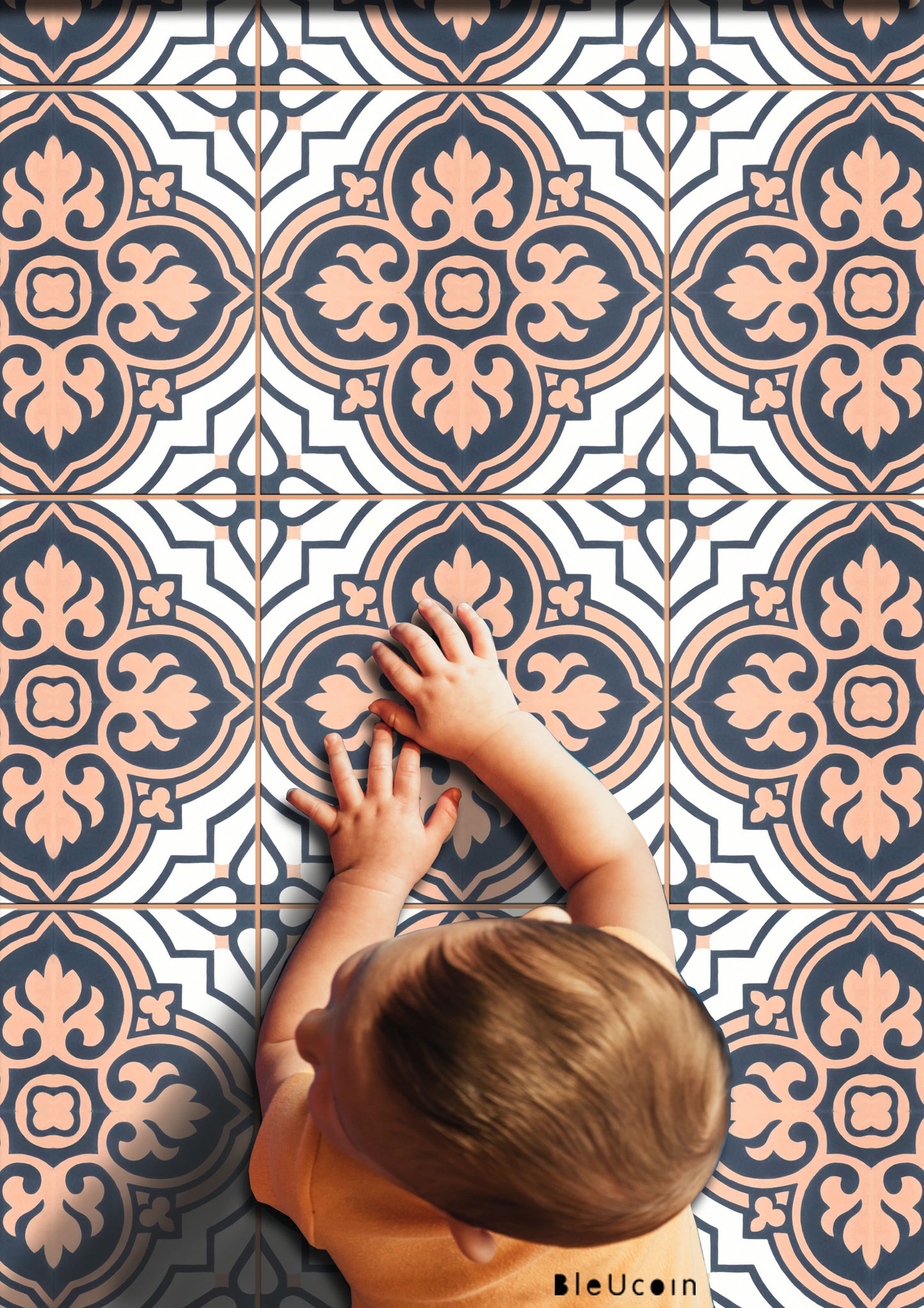 Holbrook Premium Peel and Stick Floor Tile Stickers | Removable, Renter friendly with Anti-Slip finish in sturdy 520 microns
