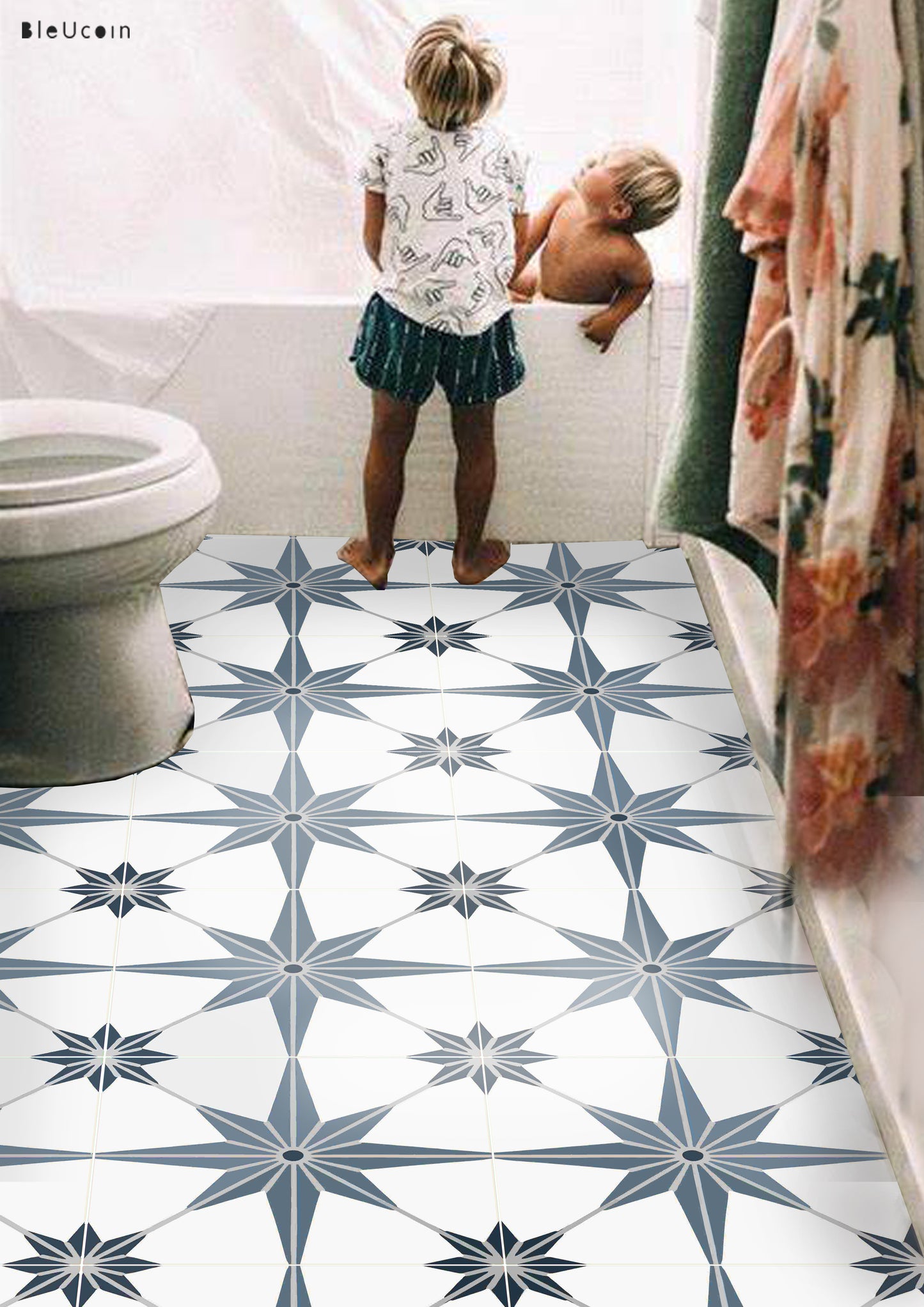 Positano York Premium Peel and Stick Floor Tile Stickers | Removable, Renter friendly with Anti-Slip finish in sturdy 520 microns