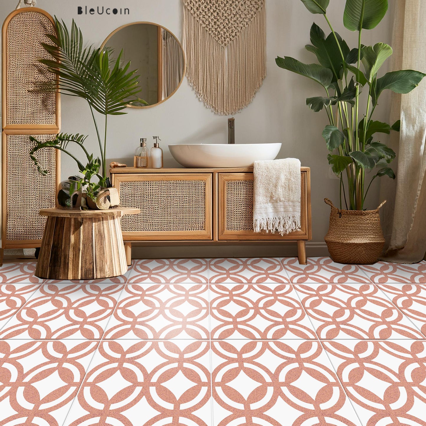 Osaka Premium Peel and Stick Floor Tile Stickers | Removable, Renter friendly with Anti-Slip finish in sturdy 520 microns