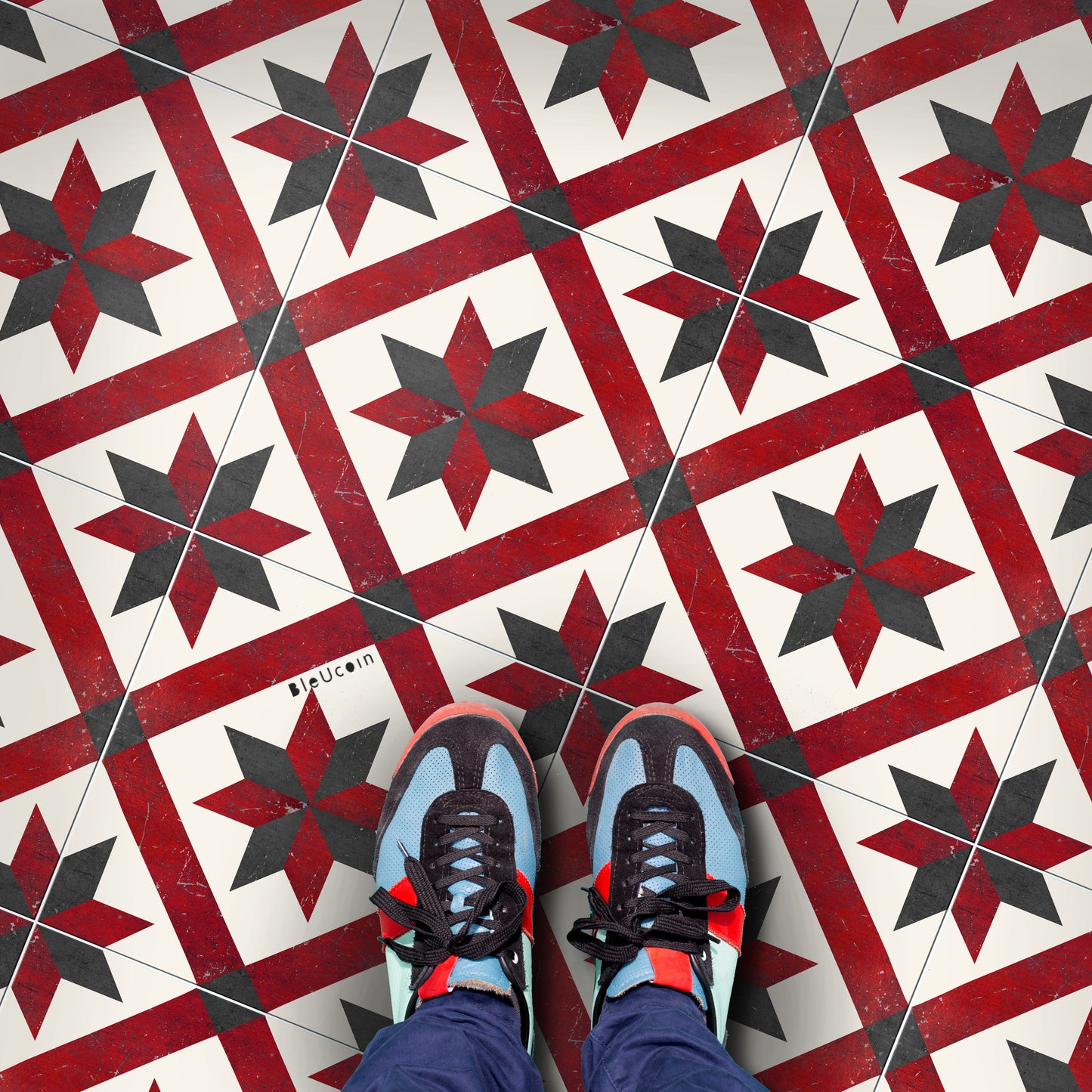 Chester Premium Peel and Stick Floor Tile Stickers | Removable, Renter friendly with Anti-Slip finish in sturdy 520 microns