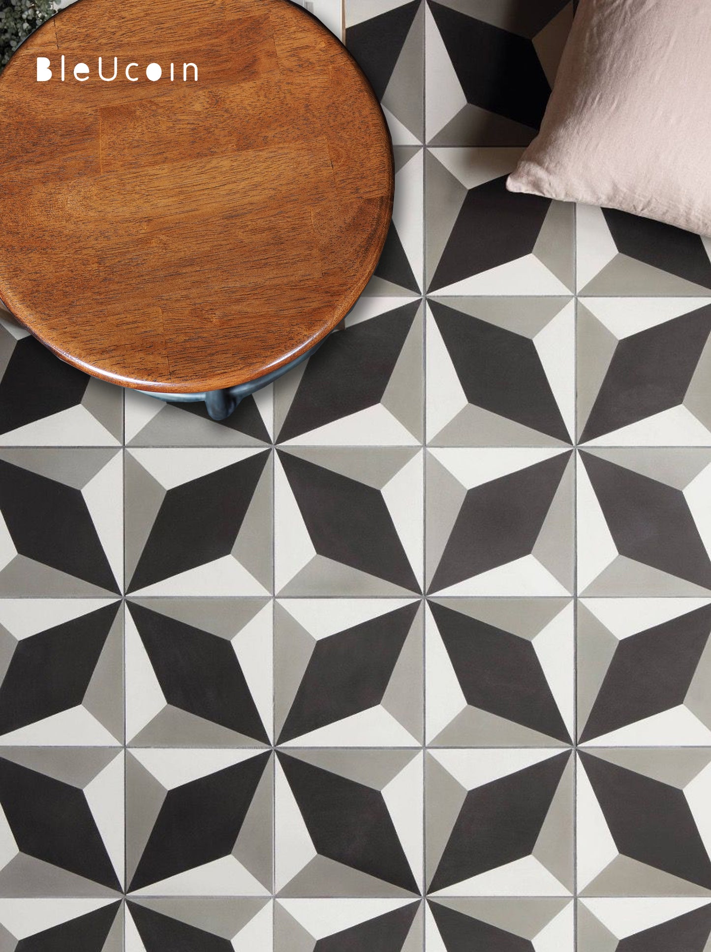 Charleston Premium Peel and Stick Floor Tile Stickers | Removable, Renter friendly with Anti-Slip finish in sturdy 520 microns