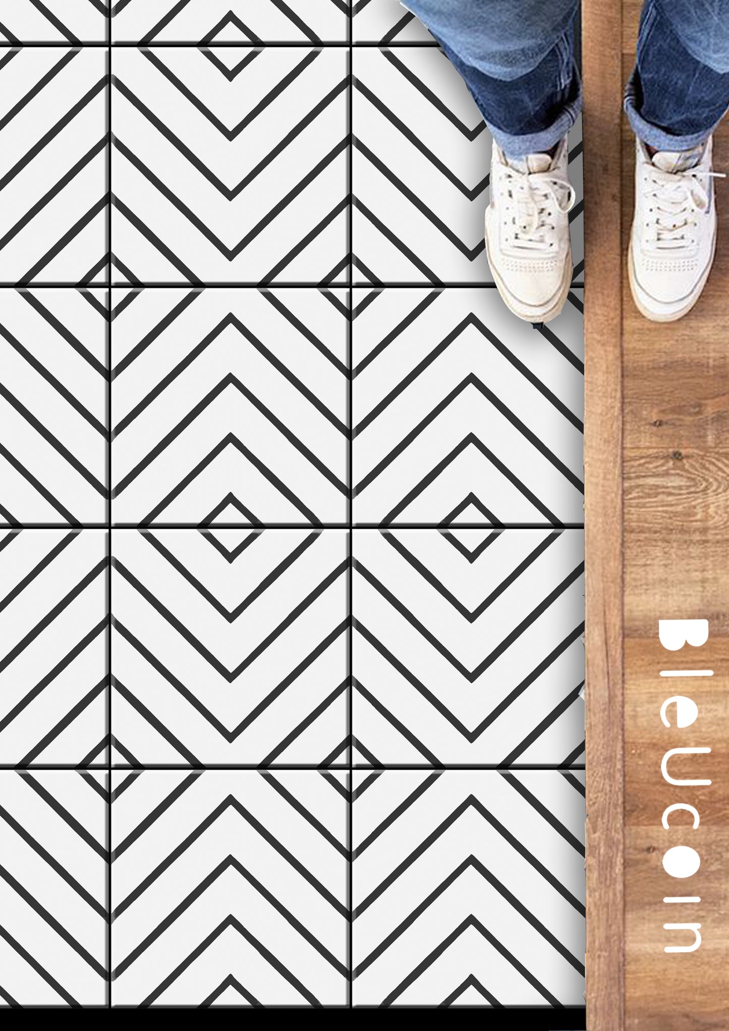 Athens Premium Peel and Stick Floor Tile Stickers | Removable, Renter friendly with Anti-Slip finish in sturdy 520 microns