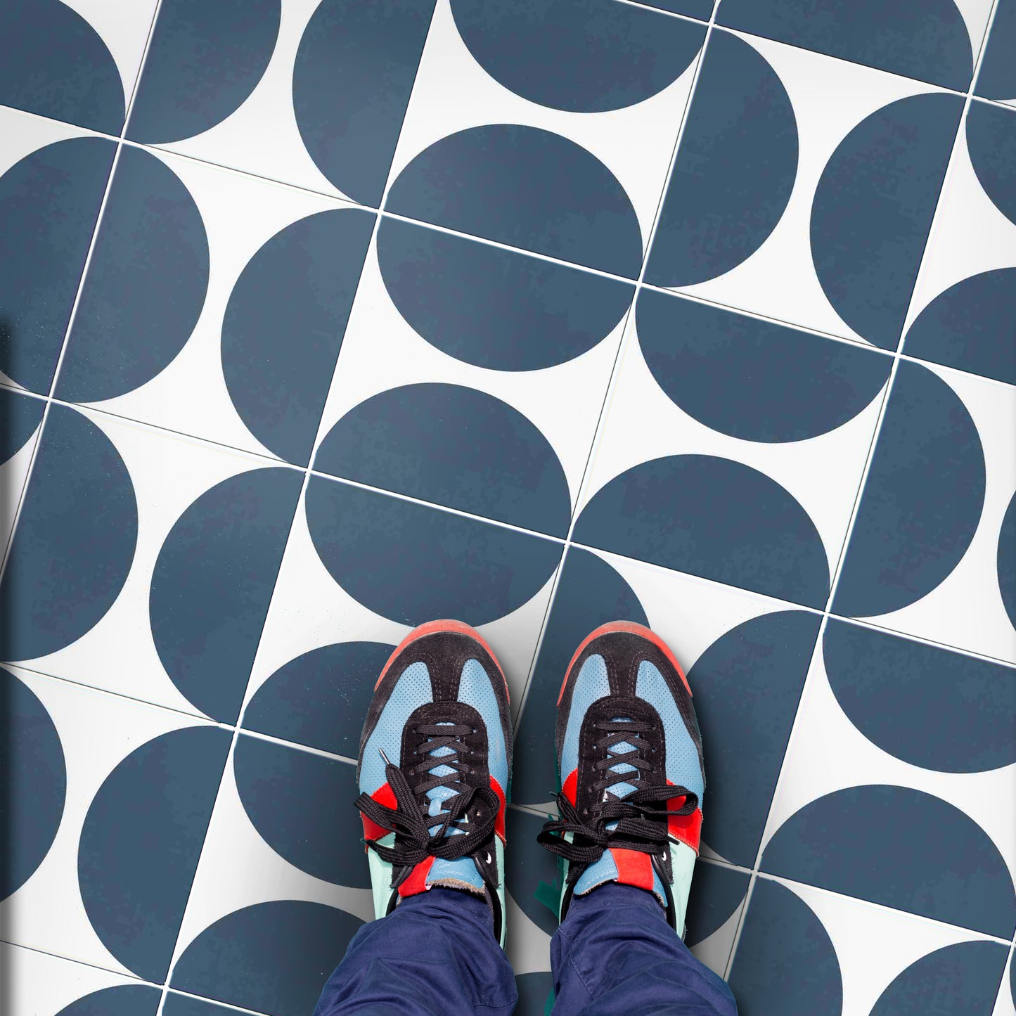 Parma midnight Premium Peel and Stick Floor Tile Stickers | Removable, Renter friendly with Anti-Slip finish in sturdy 520 microns