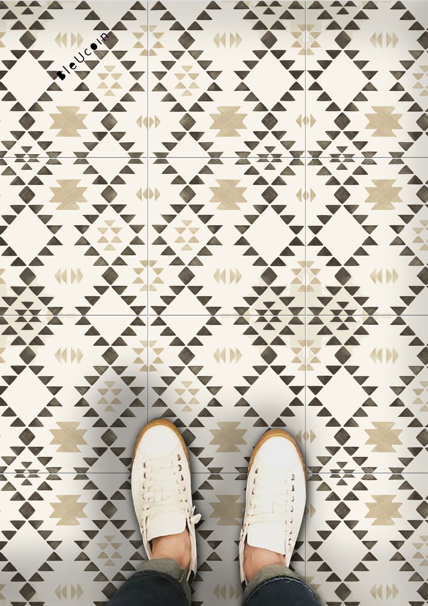 Cairo Premium Peel and Stick Floor Tile Stickers | Removable, Renter friendly with Anti-Slip finish in sturdy 520 microns