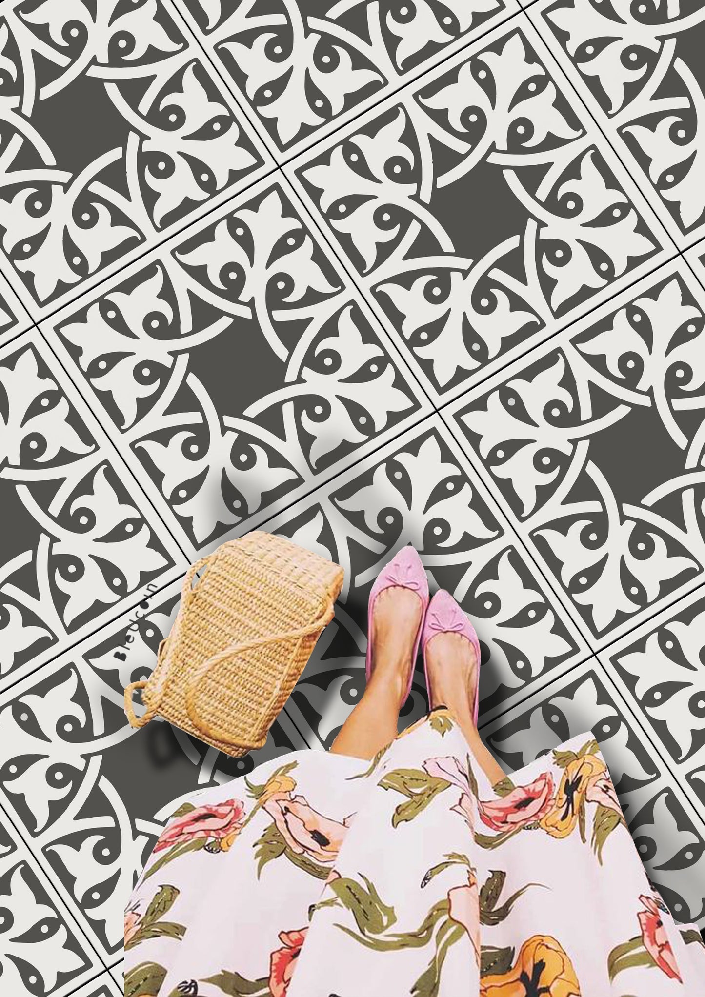 Budapest Premium Peel and Stick Floor Tile Stickers | Removable, Renter friendly with Anti-Slip finish in sturdy 520 microns