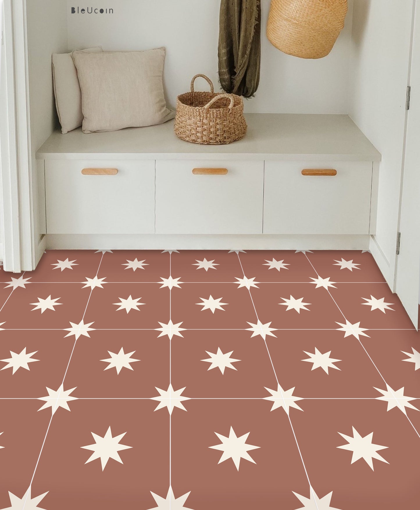 Derby Rust Premium Peel and Stick Floor Tile Stickers | Removable, Renter friendly with Anti-Slip finish in sturdy 520 microns