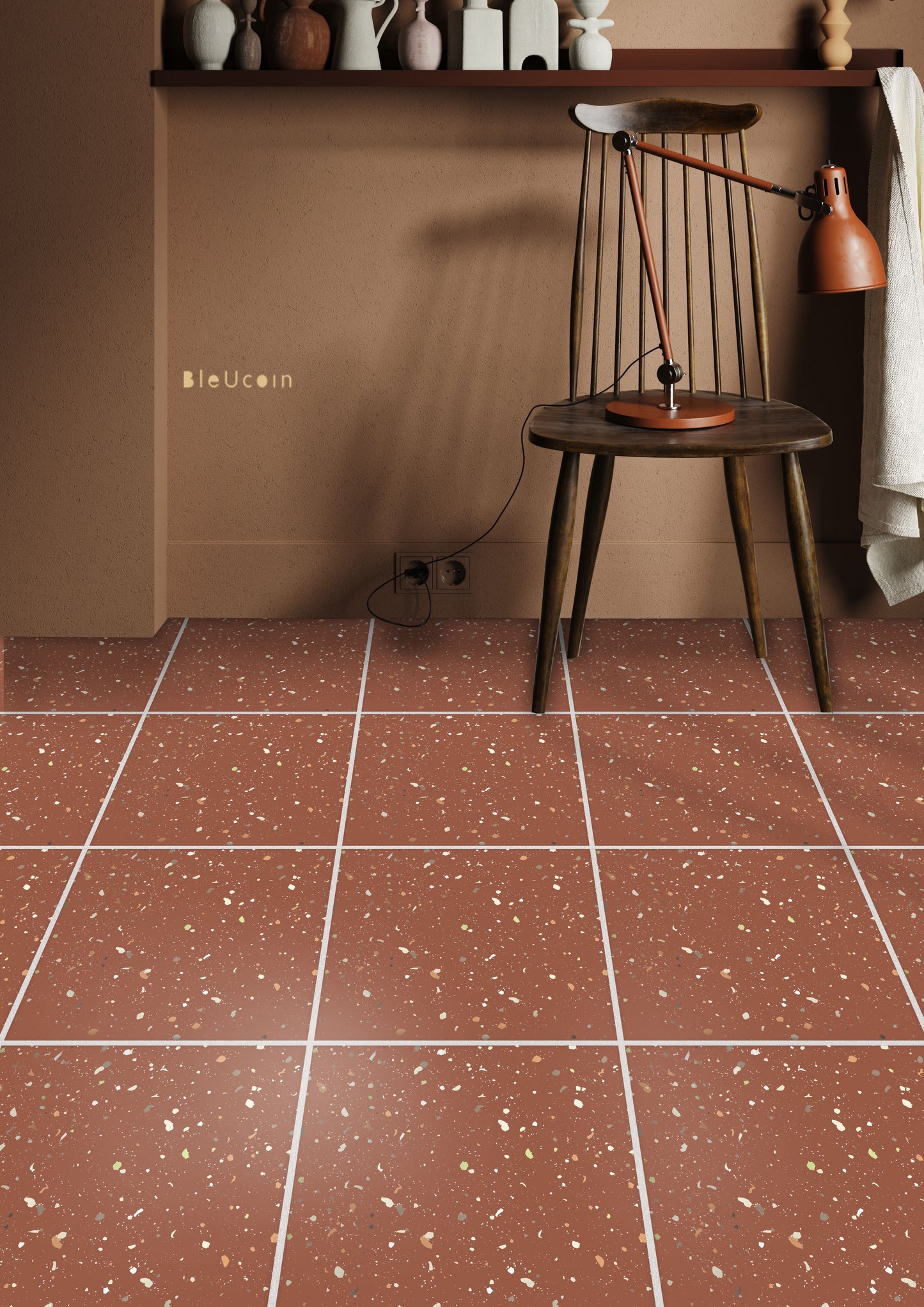 50% DISCOUNT - Terrazzo Terracotta 12.5" x 12.5" - 40 Pcs Anti Slip